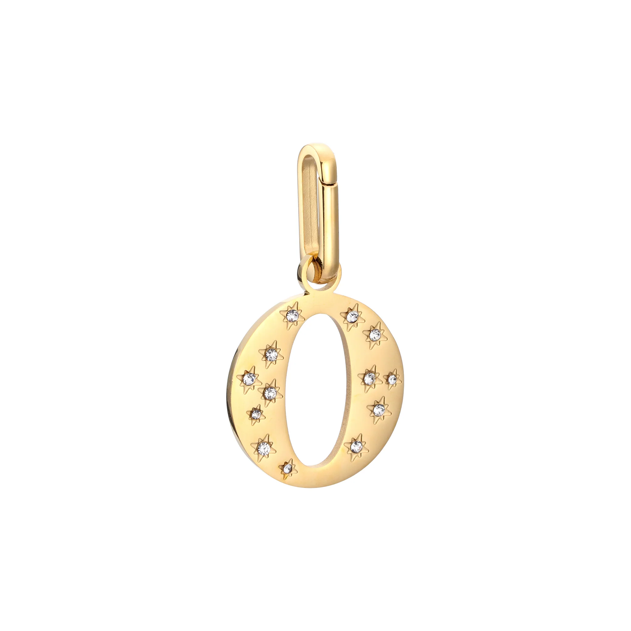 O Minnie Gold Crystal Star Letter Charm