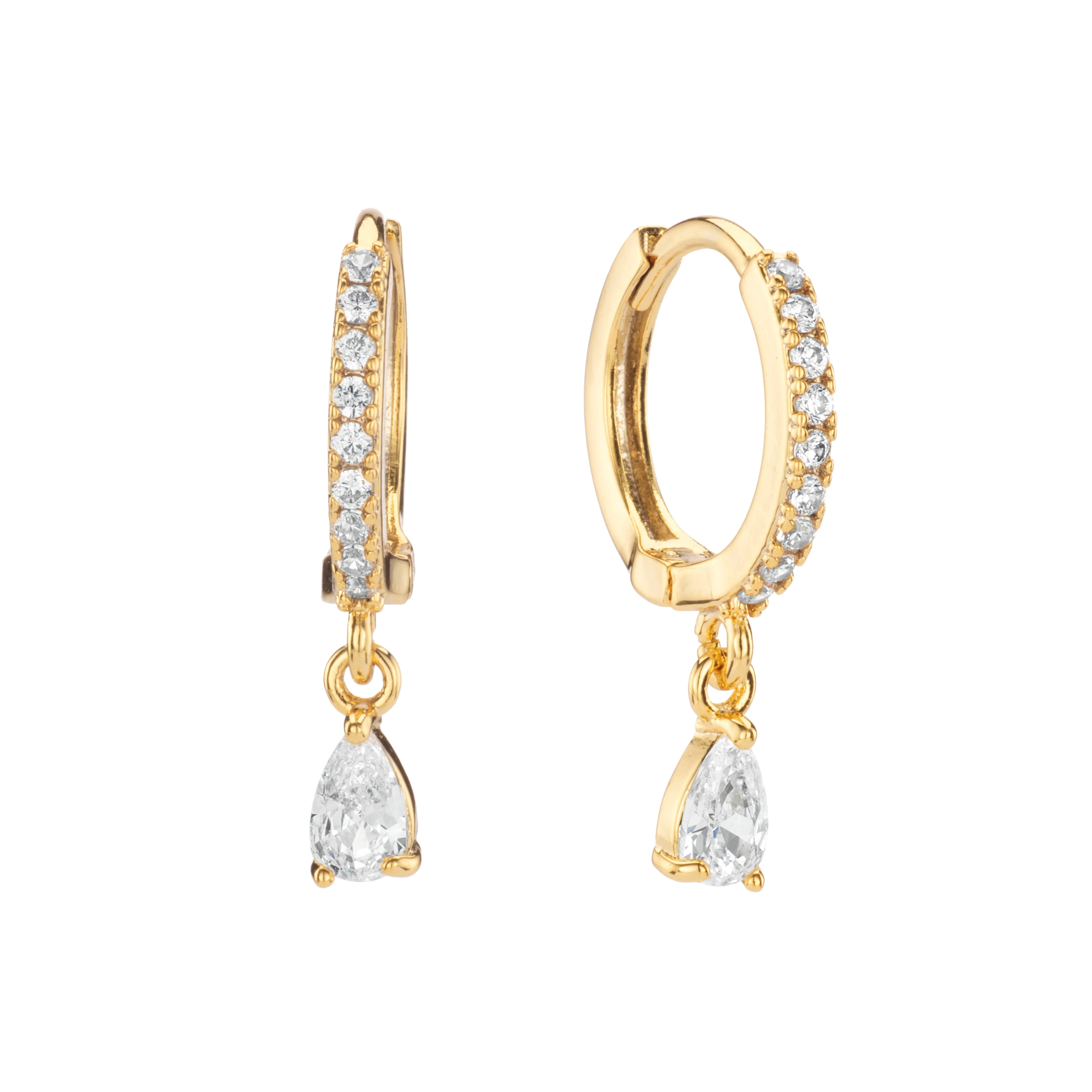 Wholesale Ottillie Raindrop Huggie Earrings - Image 6