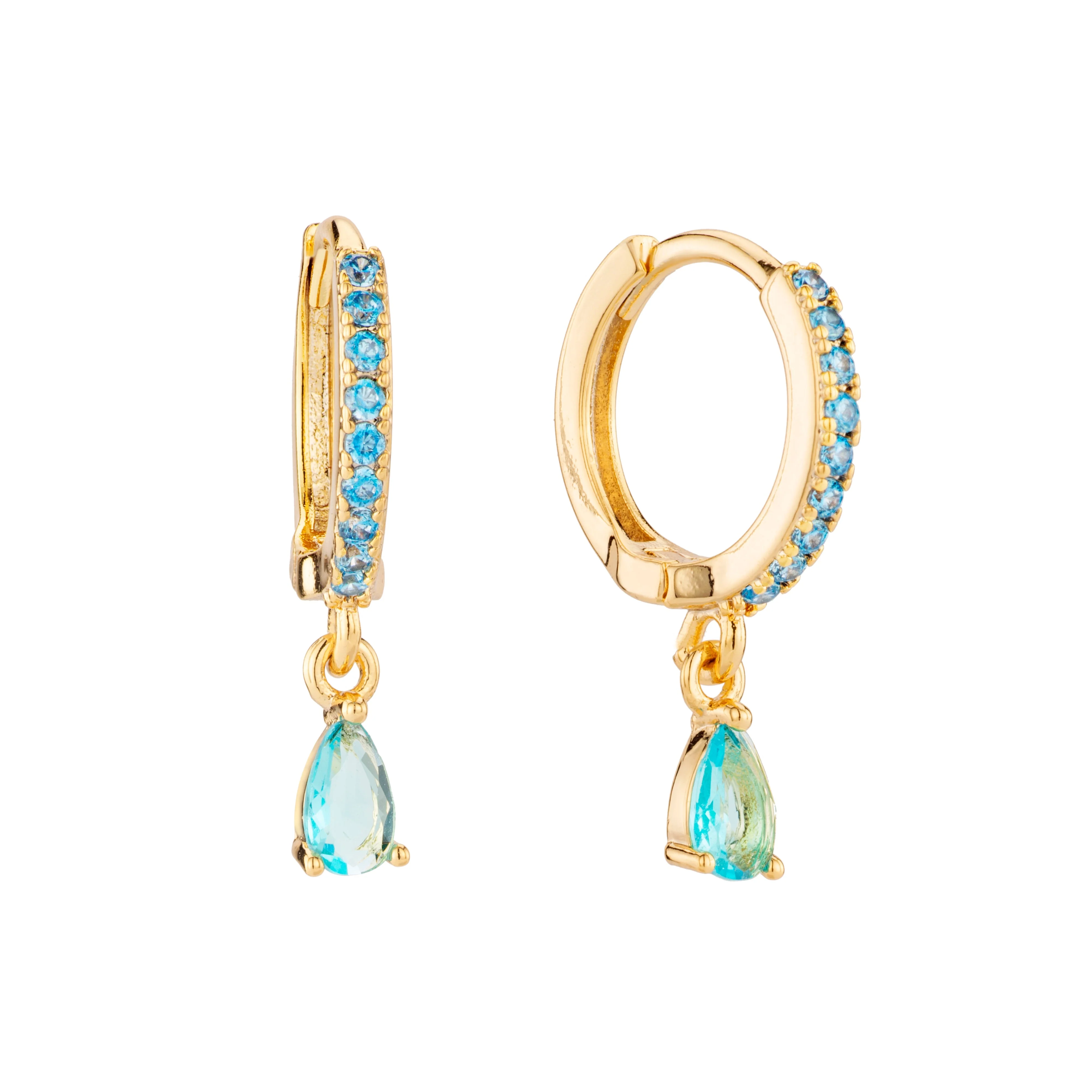 Wholesale Ottillie Raindrop Huggie Earrings - Image 7