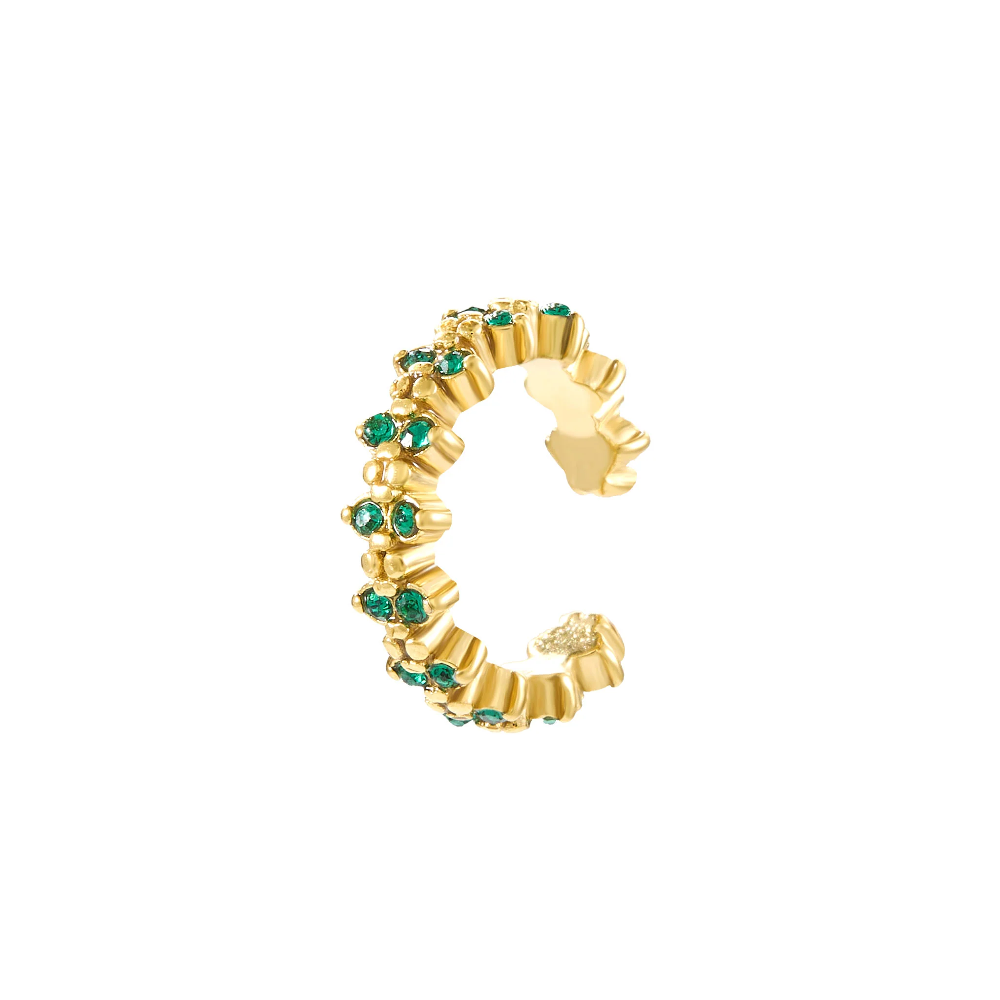 Rebecca Gold Green Ear Cuff