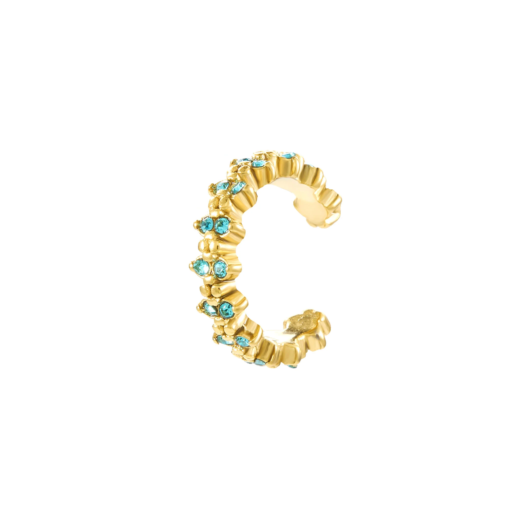 Rebecca Gold Turquoise Ear Cuff