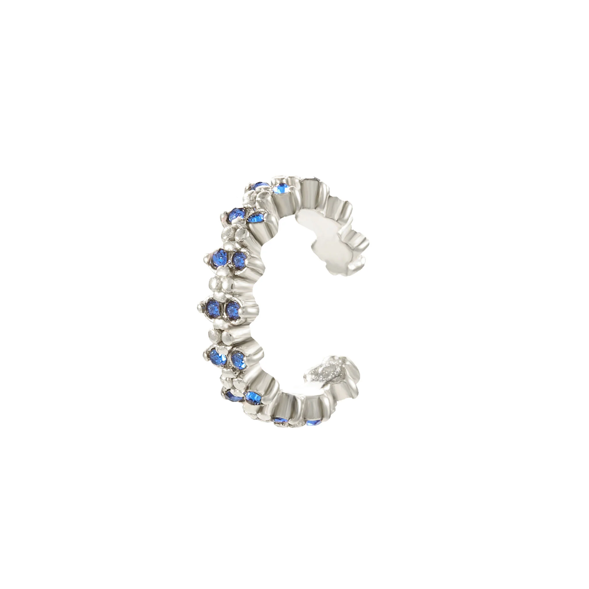 Rebecca Silver Blue Ear Cuff