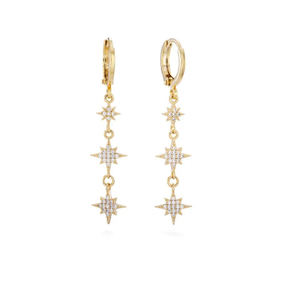 Wholesale Romilly Droplet Star Huggie Earrings