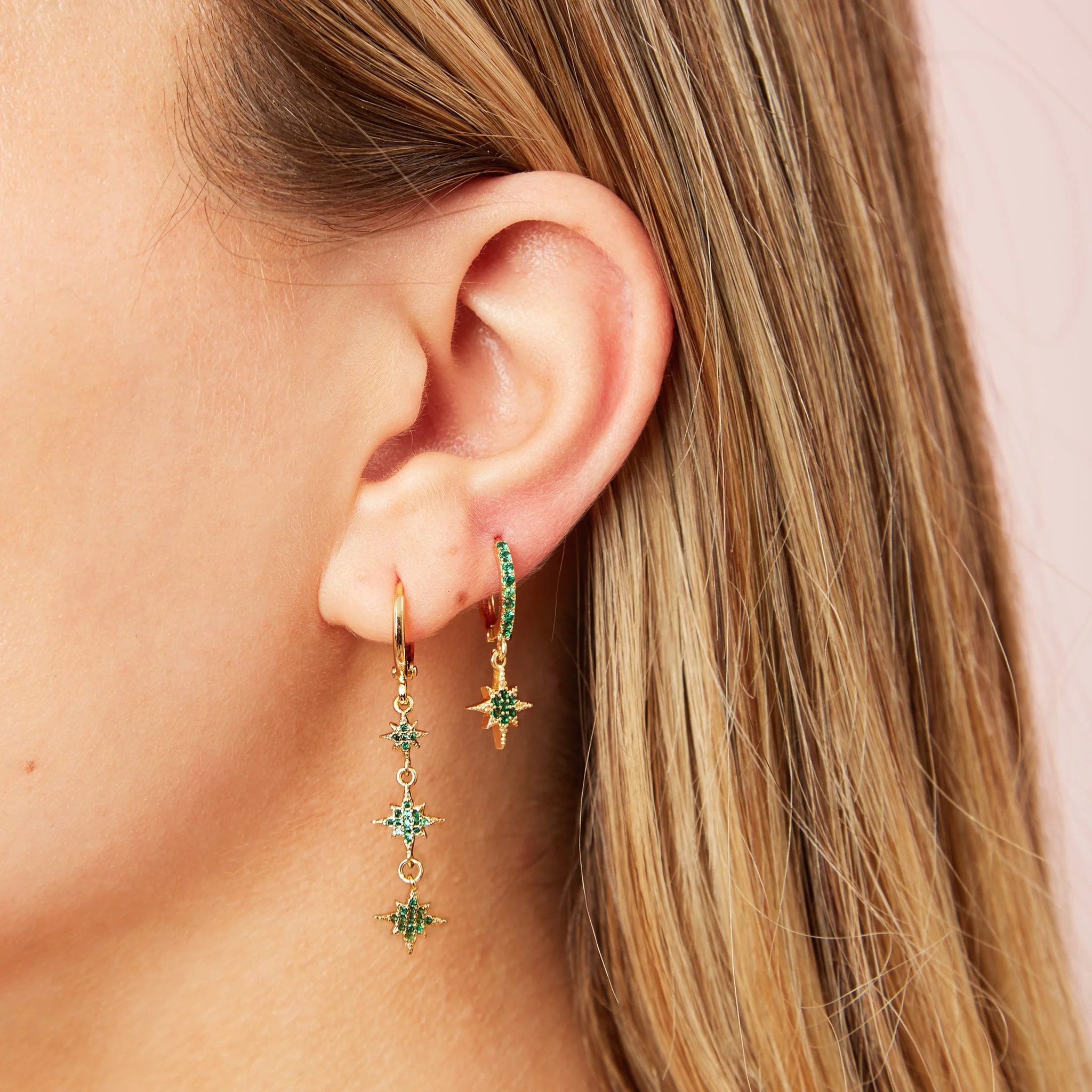 Wholesale Romilly Droplet Star Huggie Earrings - Image 10