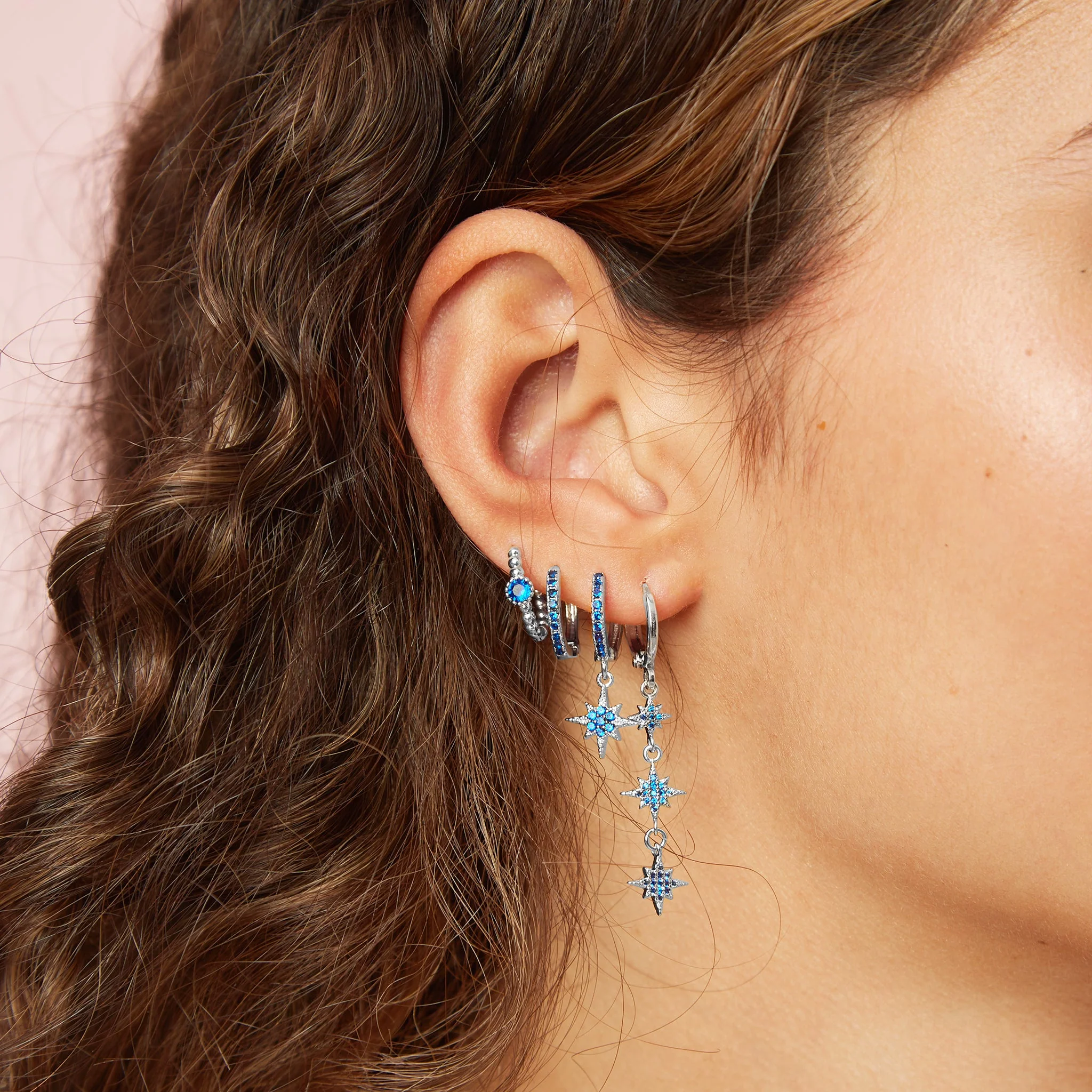 Wholesale Romilly Droplet Star Huggie Earrings - Image 13