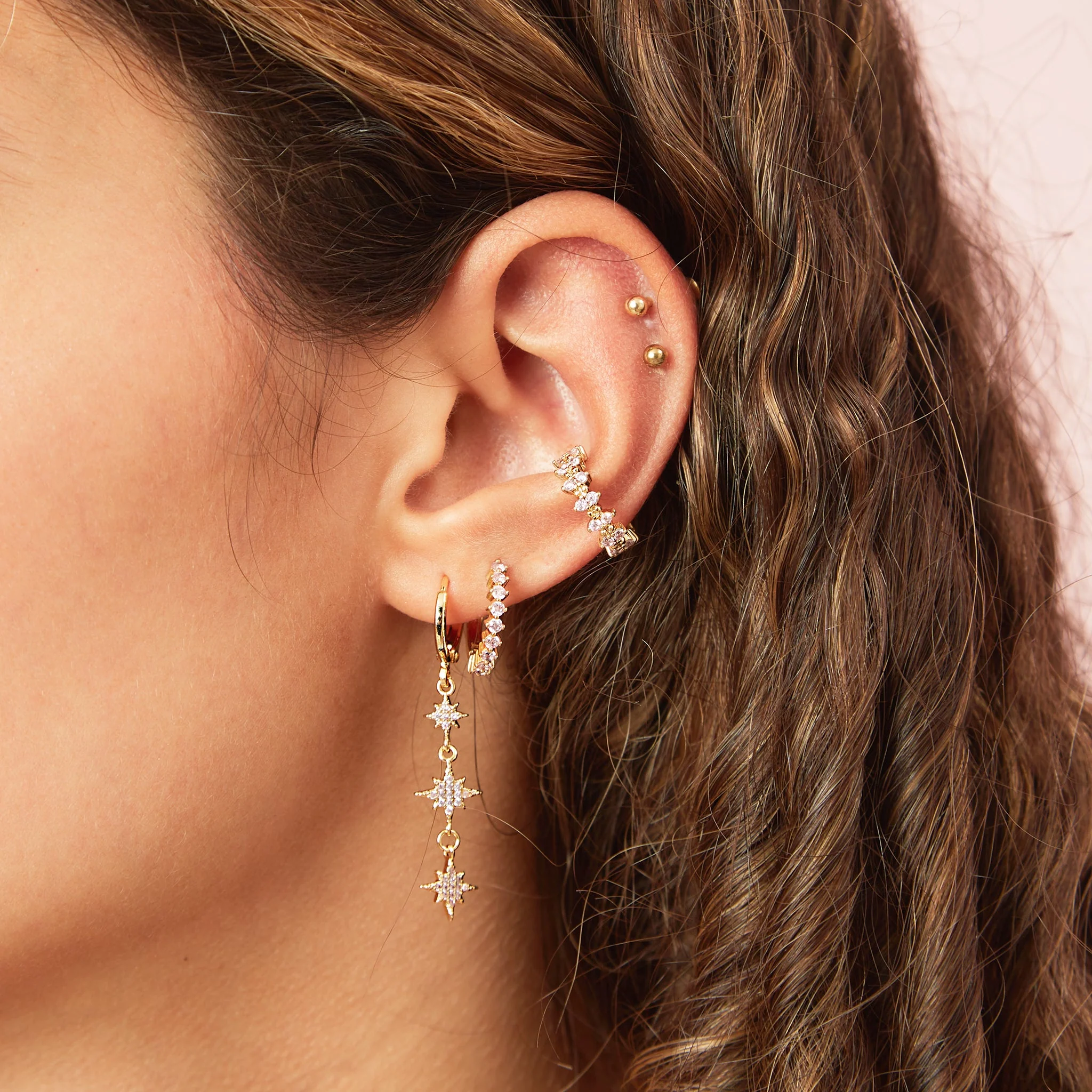 Wholesale Romilly Droplet Star Huggie Earrings - Image 16