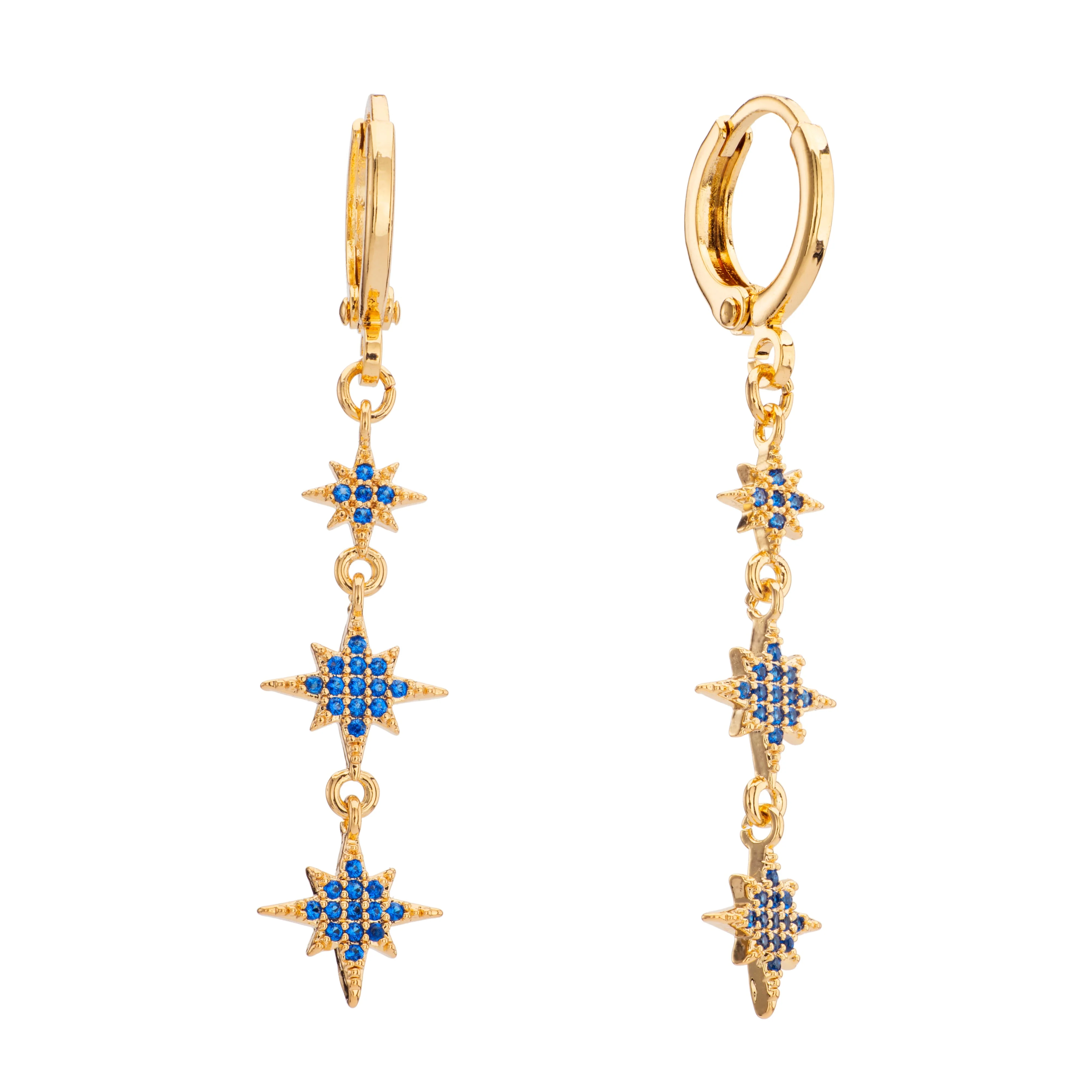 Wholesale Romilly Droplet Star Huggie Earrings - Image 3