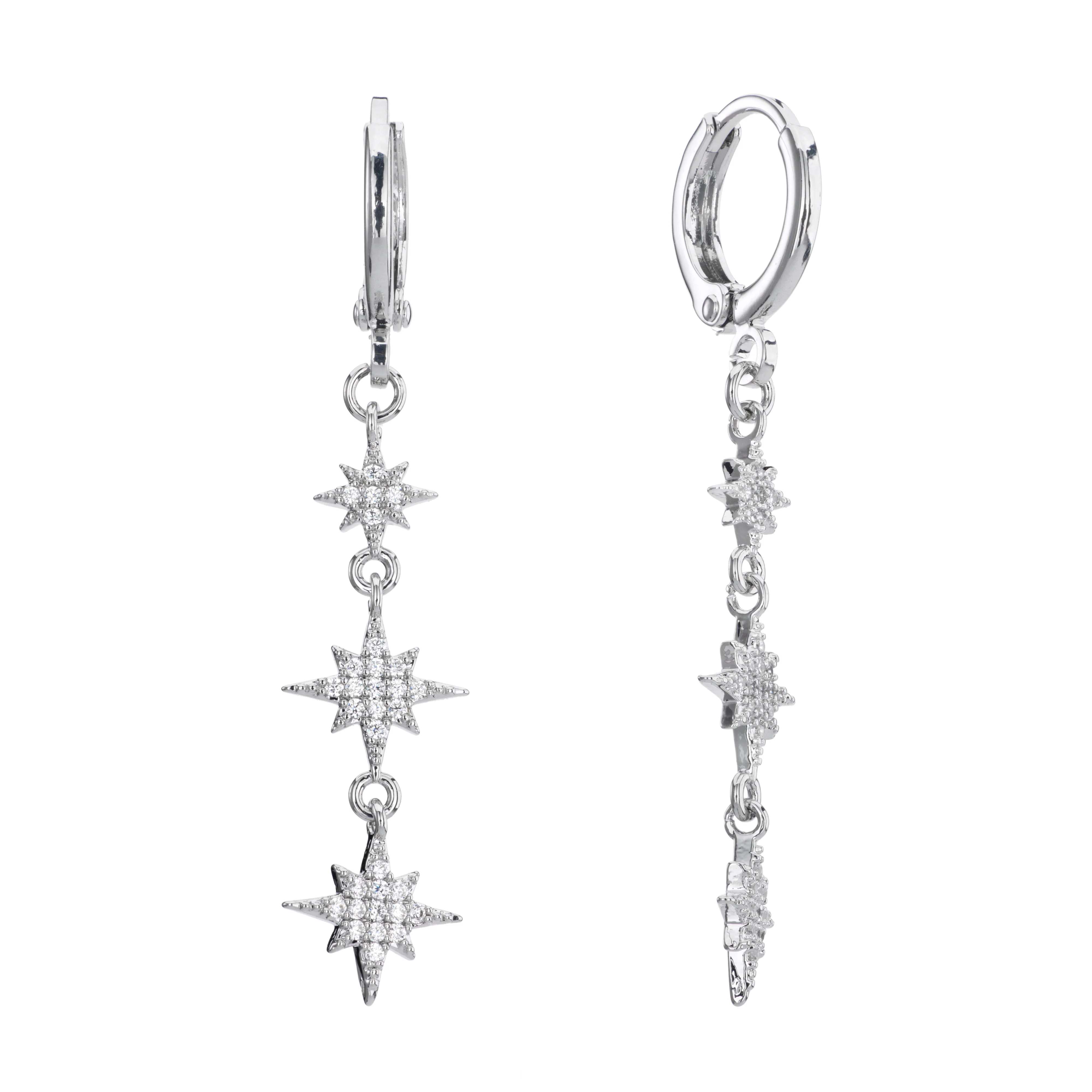 Wholesale Romilly Droplet Star Huggie Earrings - Image 4