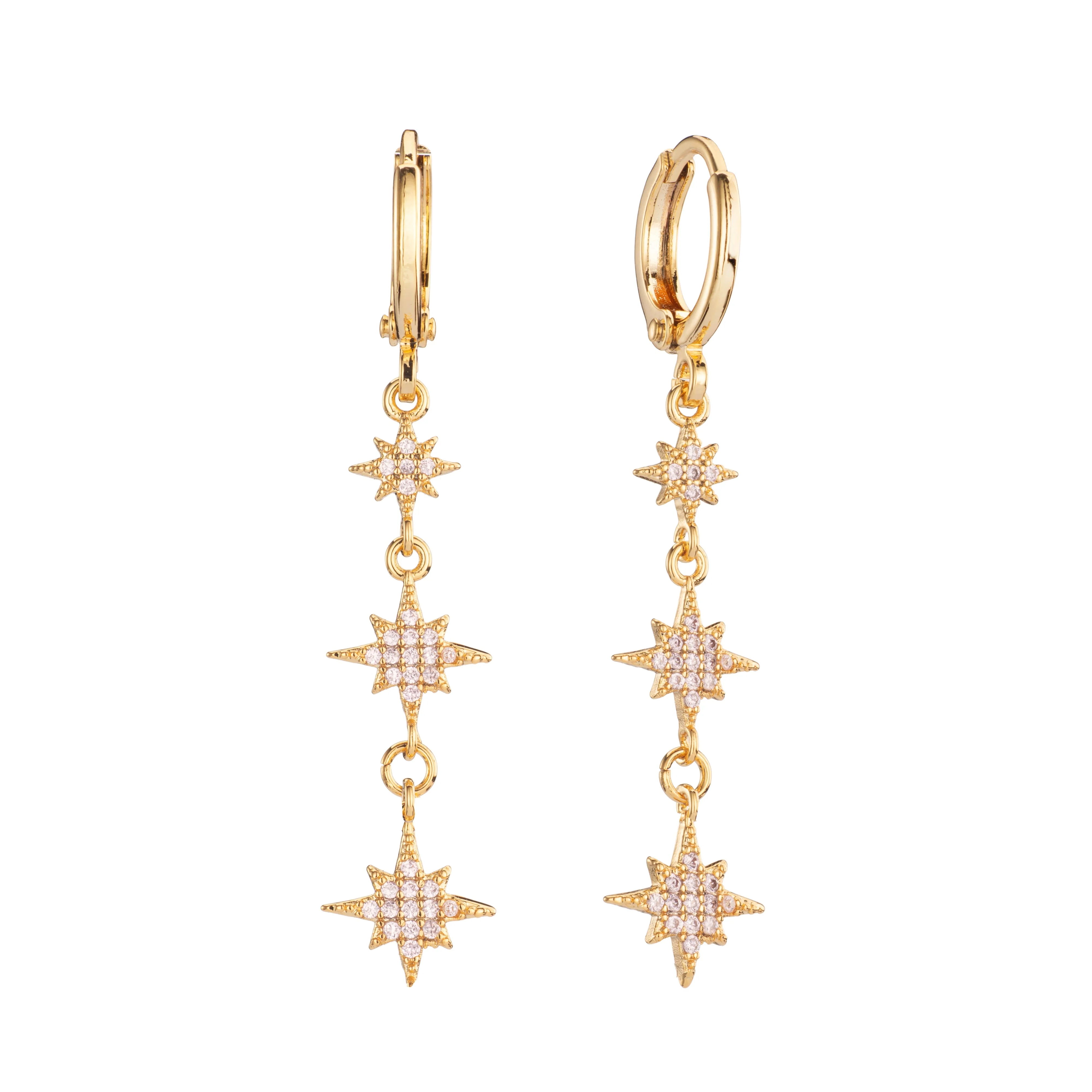 Wholesale Romilly Droplet Star Huggie Earrings - Image 7