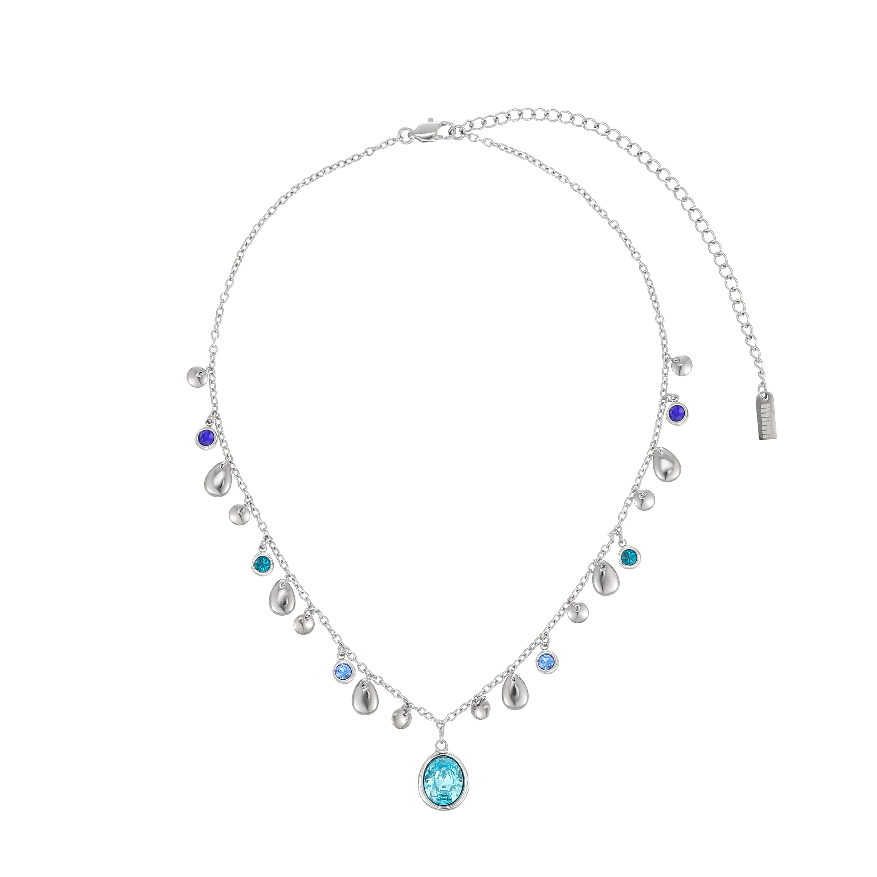 Savannah Silver Blue Droplet Stacking Necklace