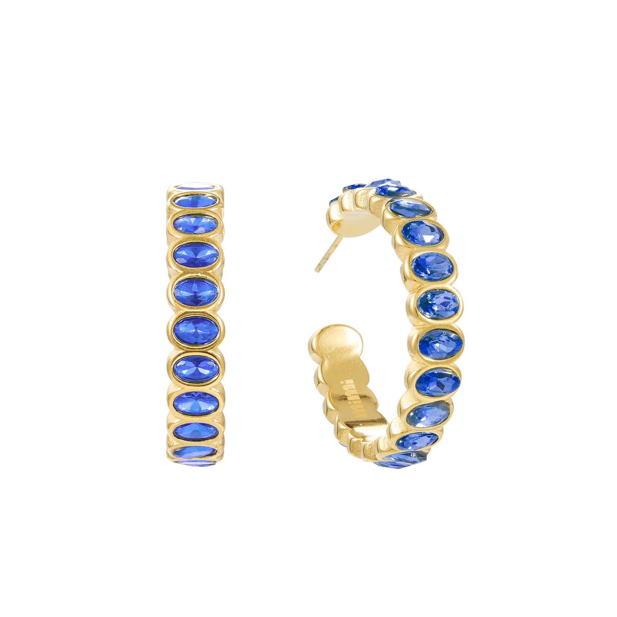 Sophie Gold Blue Chunky Earrings