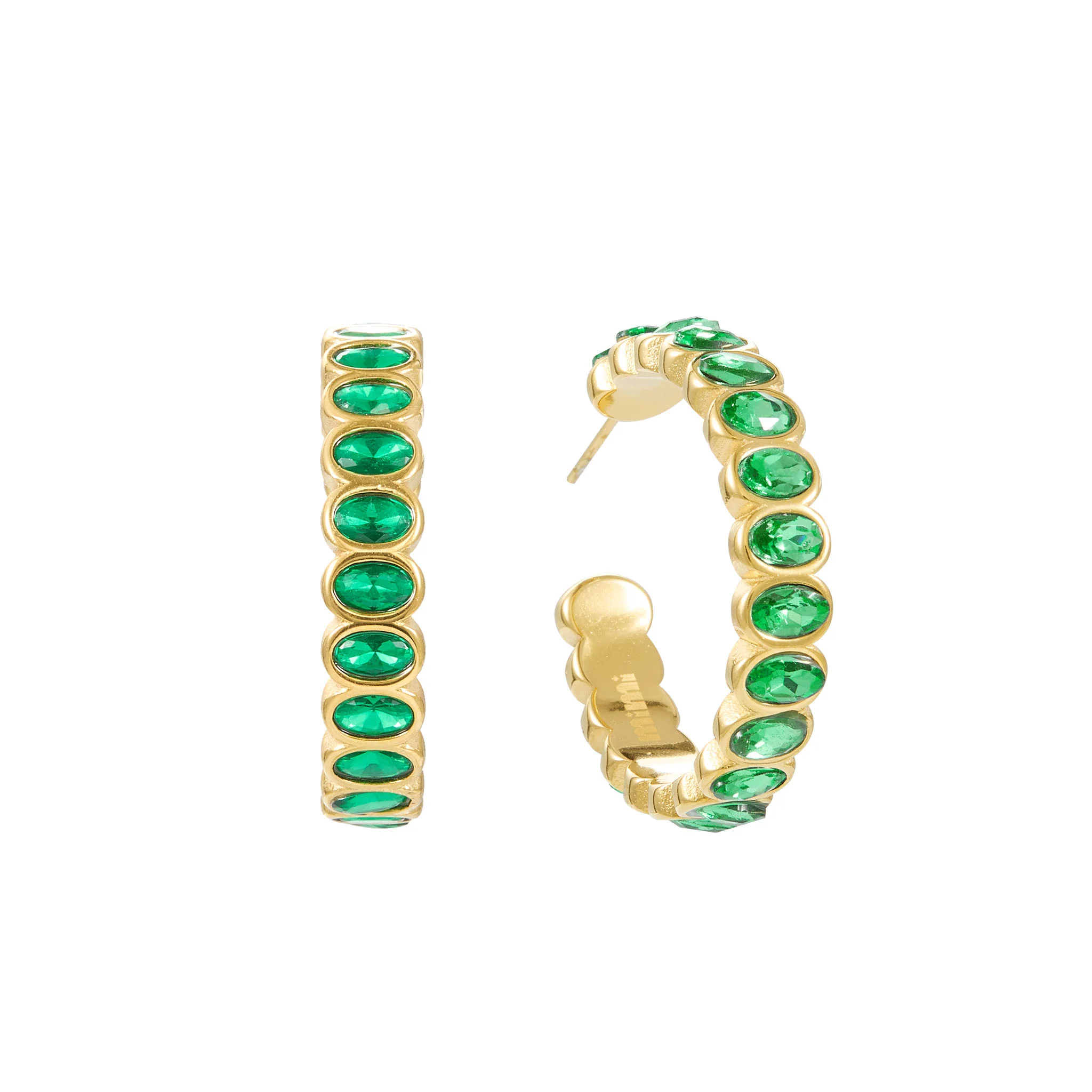 Sophie Gold Green Chunky Earrings