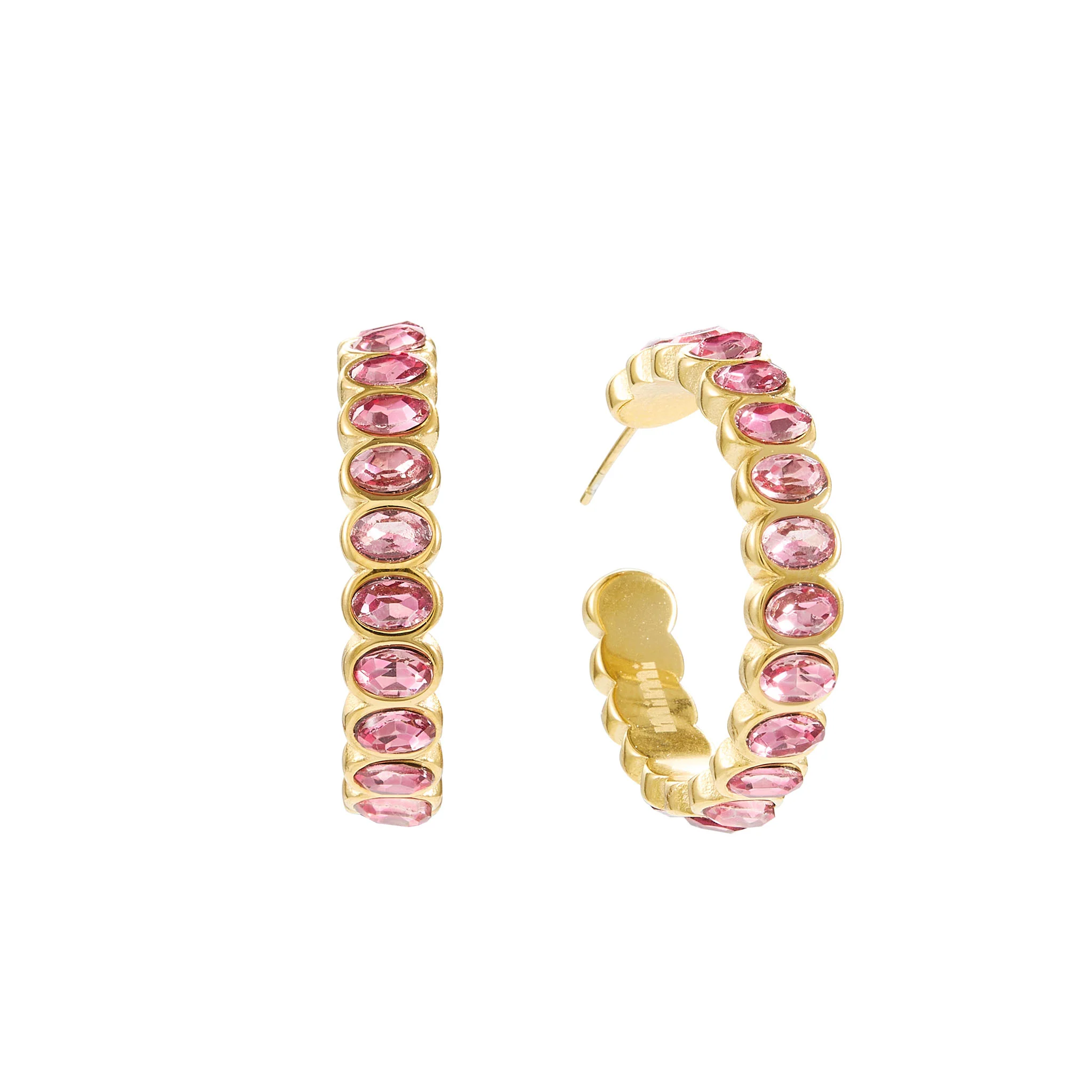 Sophie Gold Pink Chunky Earrings
