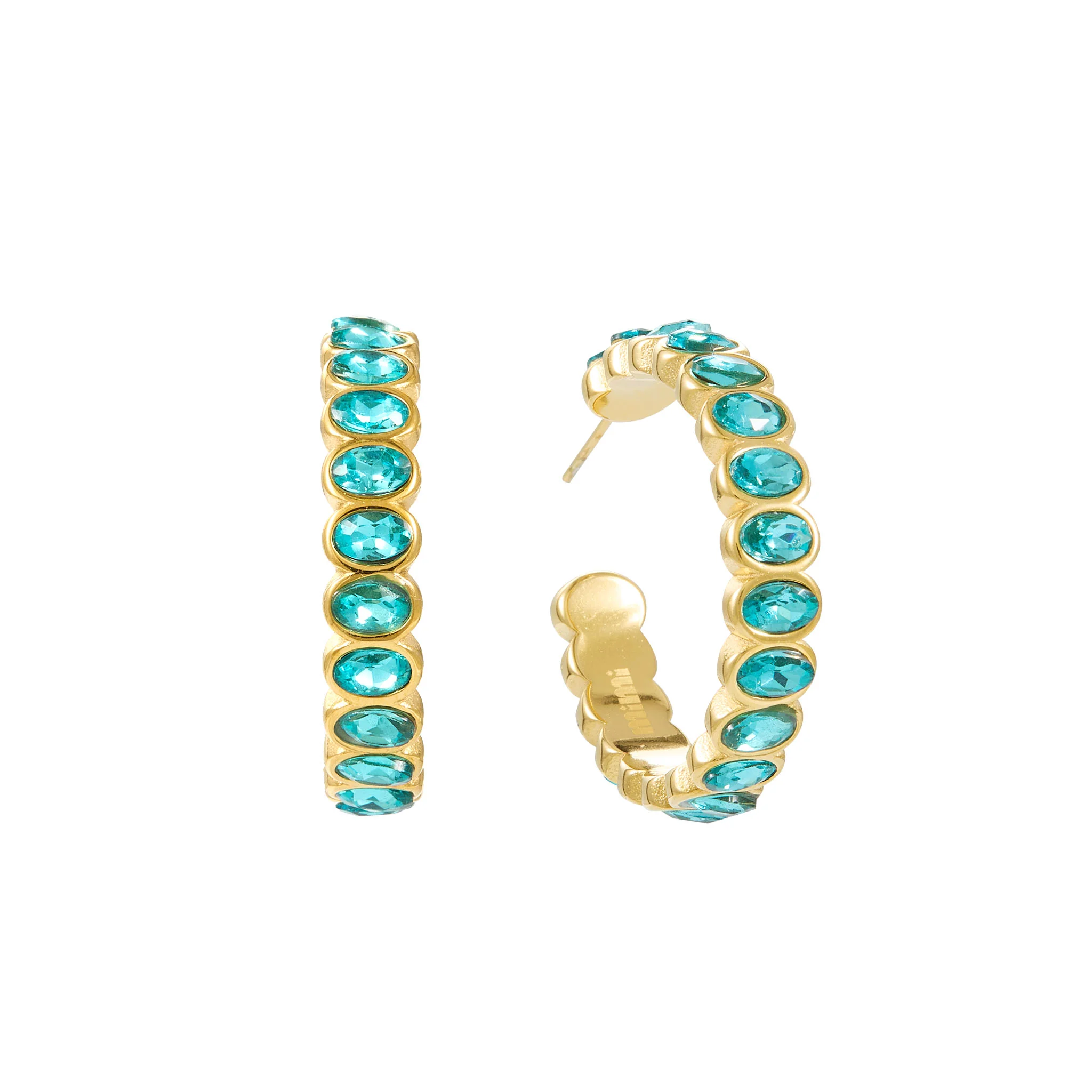 Sophie Gold Turquoise Chunky Earrings