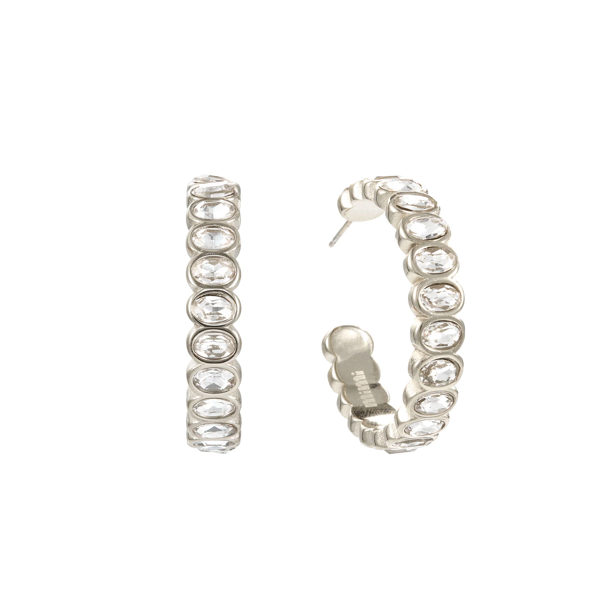 Sophie Silver Crystal Chunky Earrings