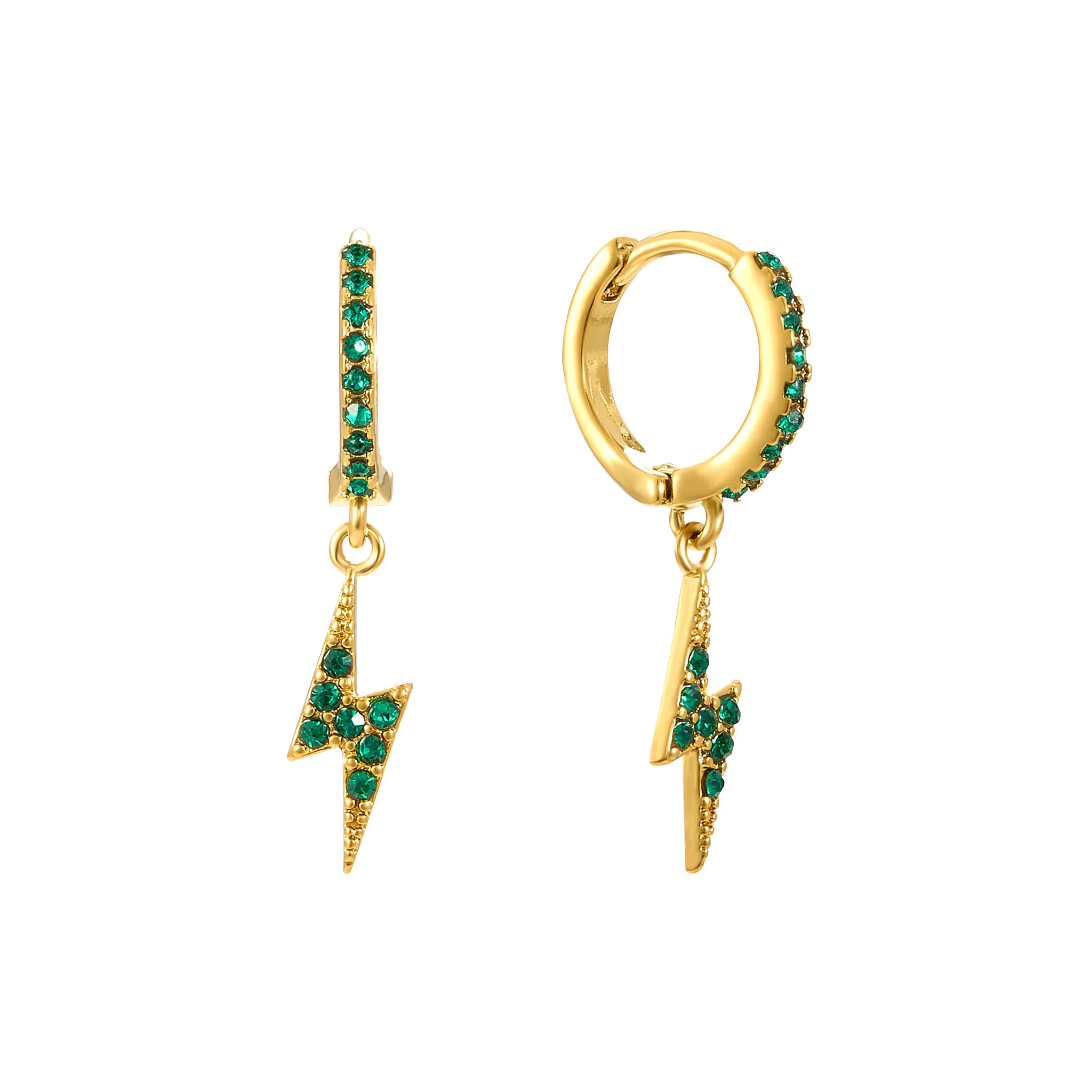 Talitha Green Lightning Huggie Earrings