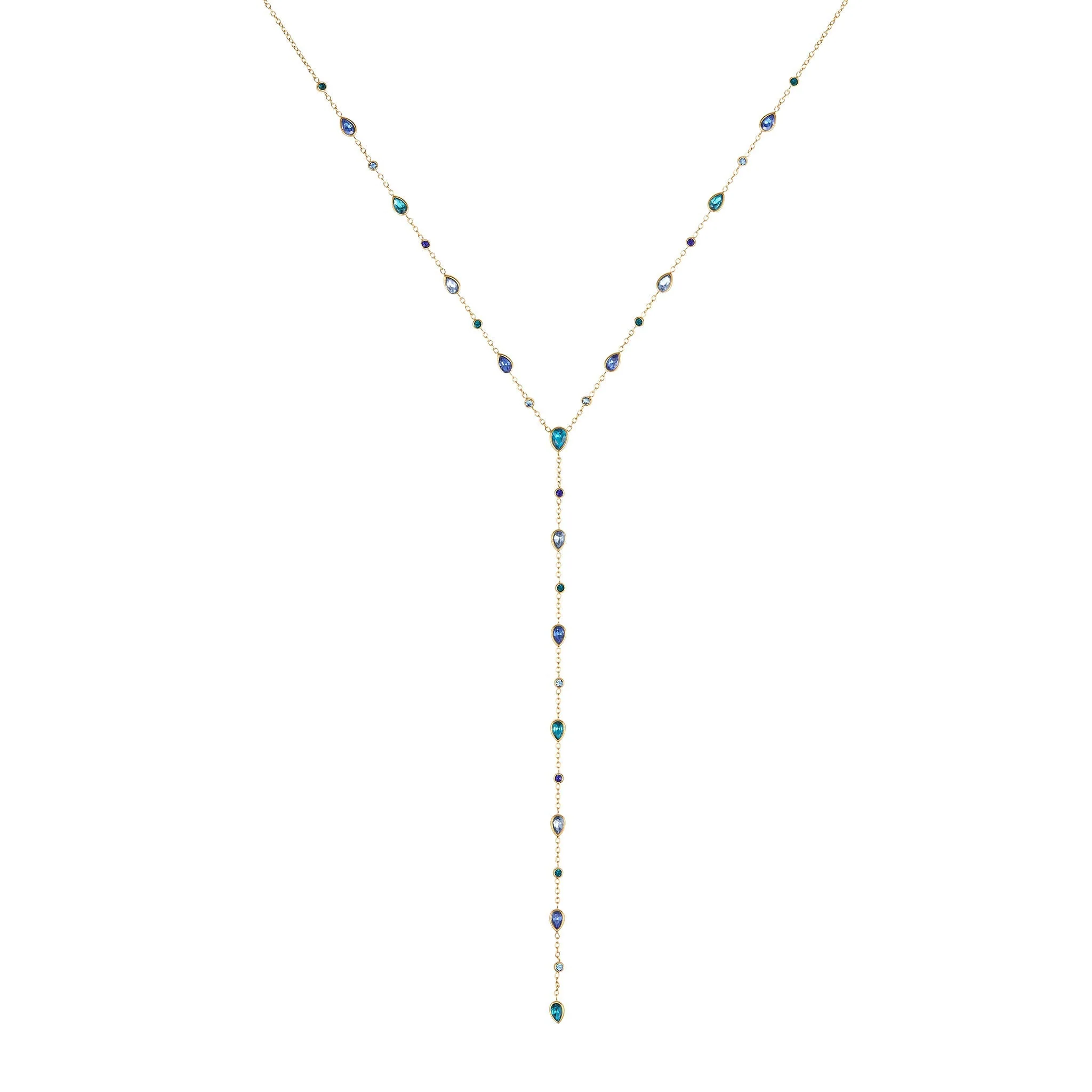 The Araminta, Kareena, Freya & Beatrice Gold Blue Stacking Set - Image 2