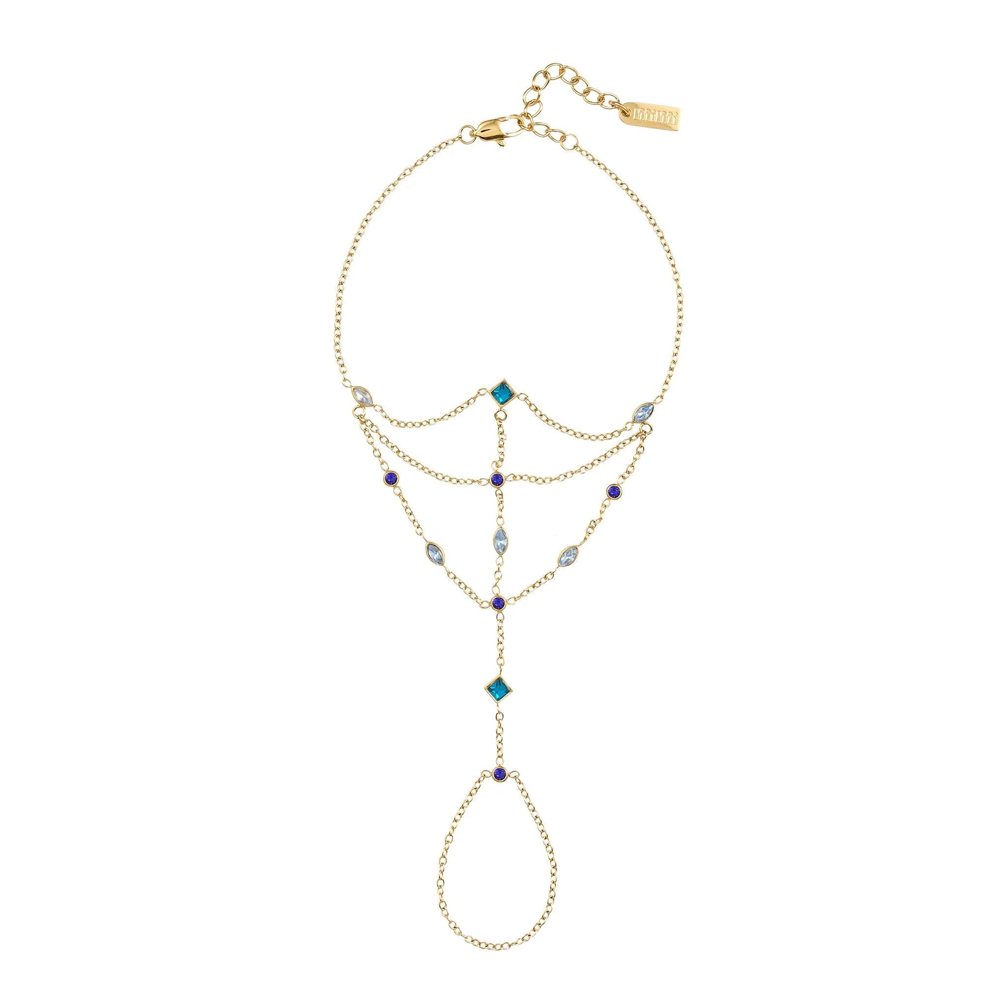 The Araminta, Kareena, Freya & Beatrice Gold Blue Stacking Set - Image 3