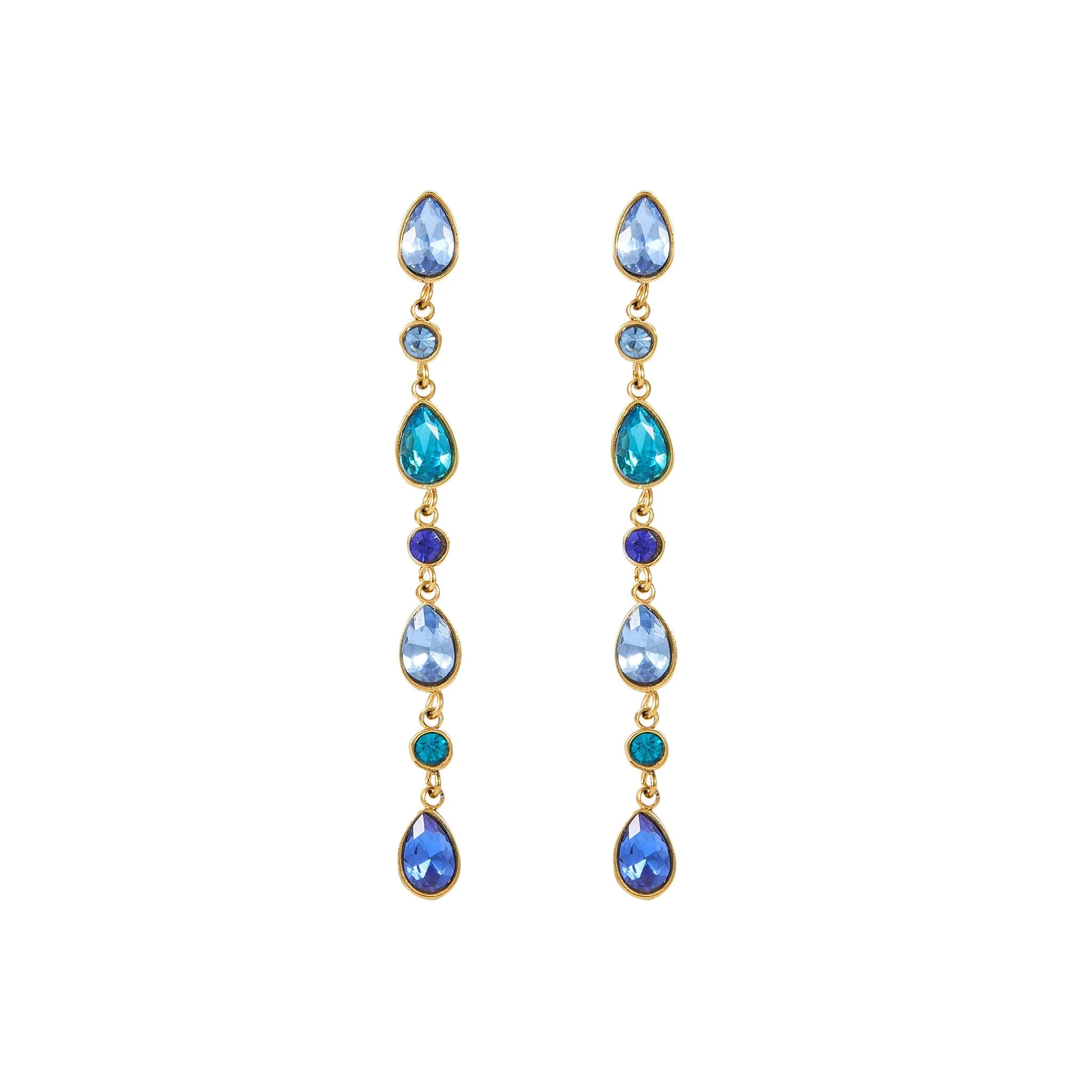 The Araminta, Kareena, Freya & Beatrice Gold Blue Stacking Set - Image 4