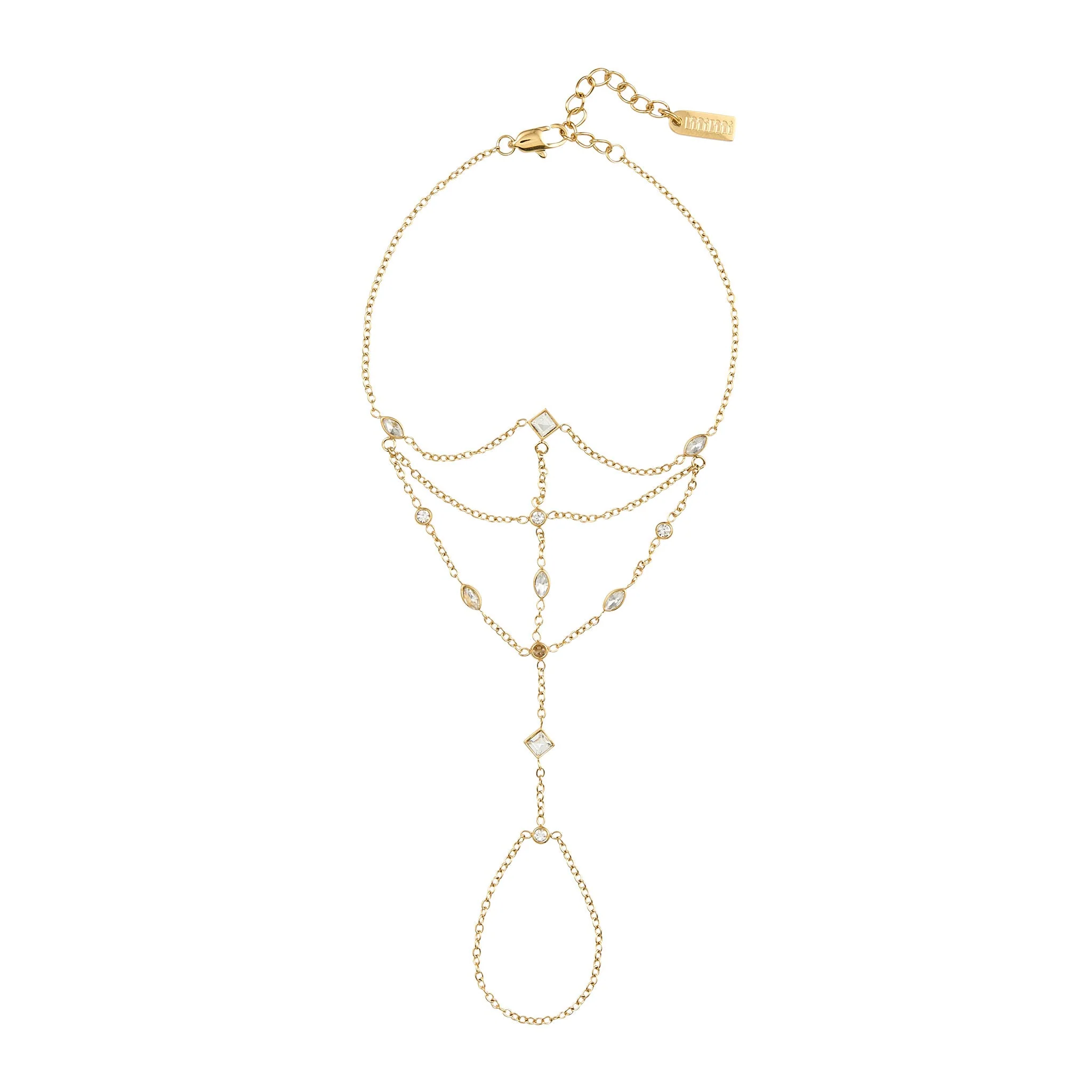 The Araminta, Kareena, Freya & Beatrice Gold Crystal Stacking Set - Image 3