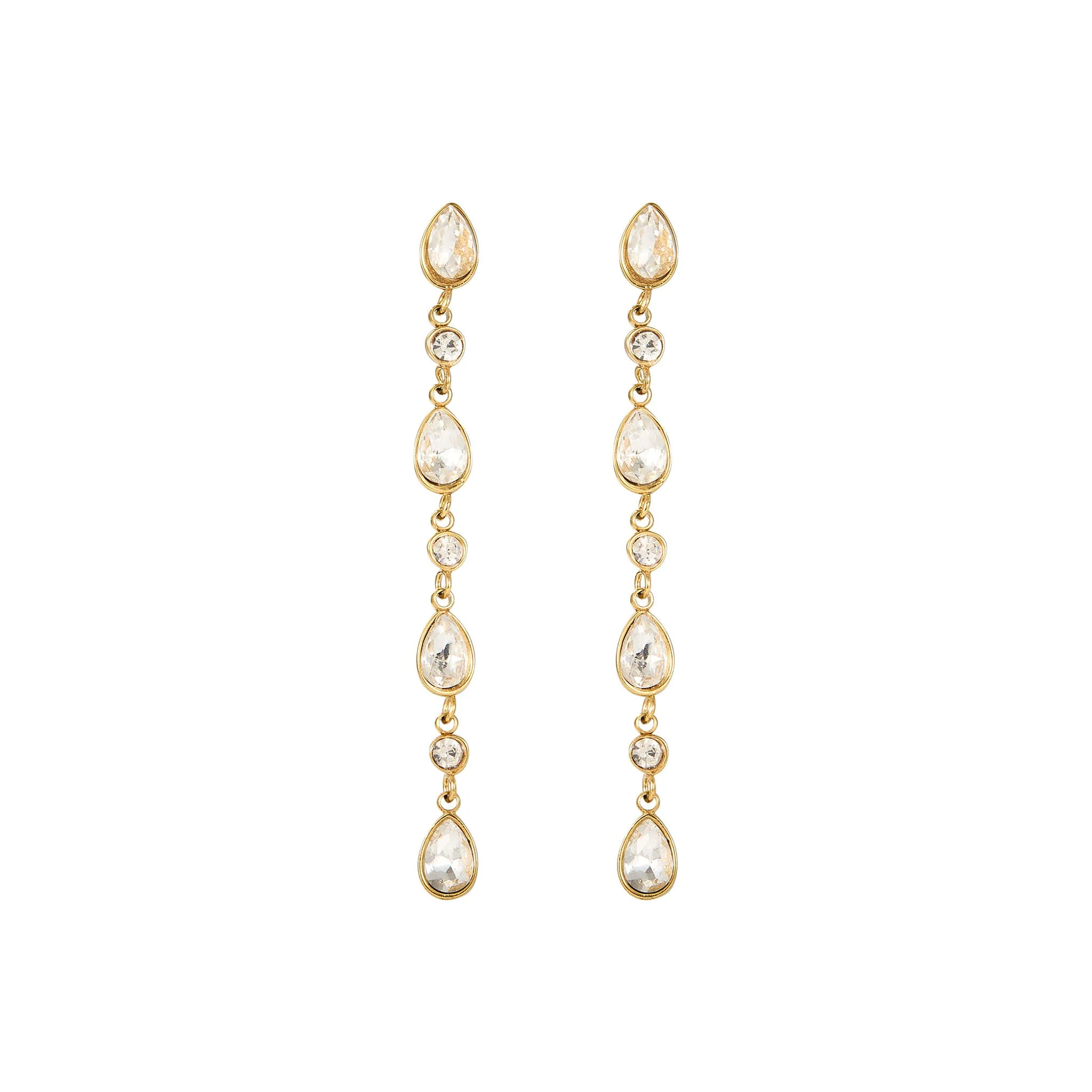 The Araminta, Kareena, Freya & Beatrice Gold Crystal Stacking Set - Image 4