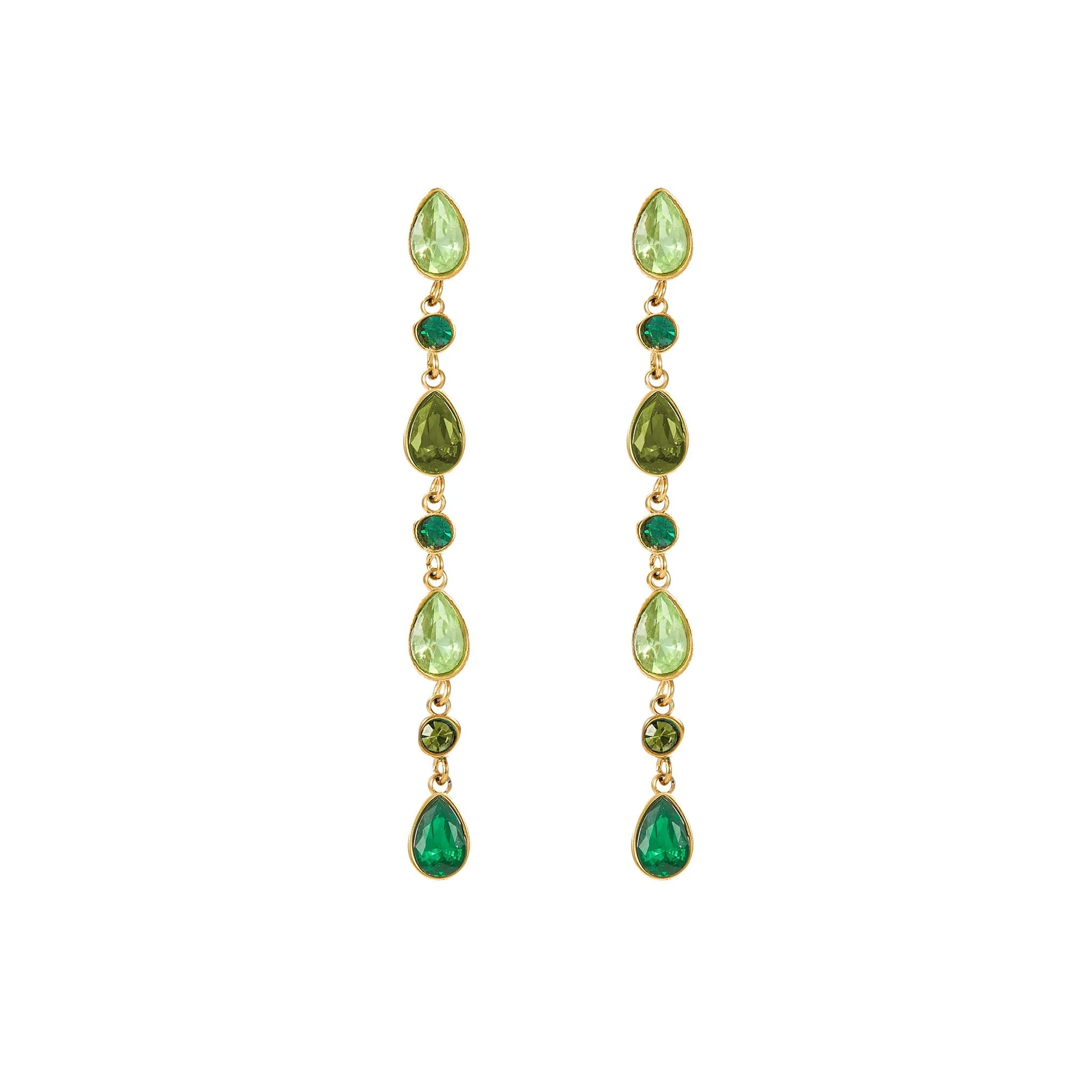 The Araminta, Kareena, Freya & Beatrice Gold Green Stacking Set - Image 4