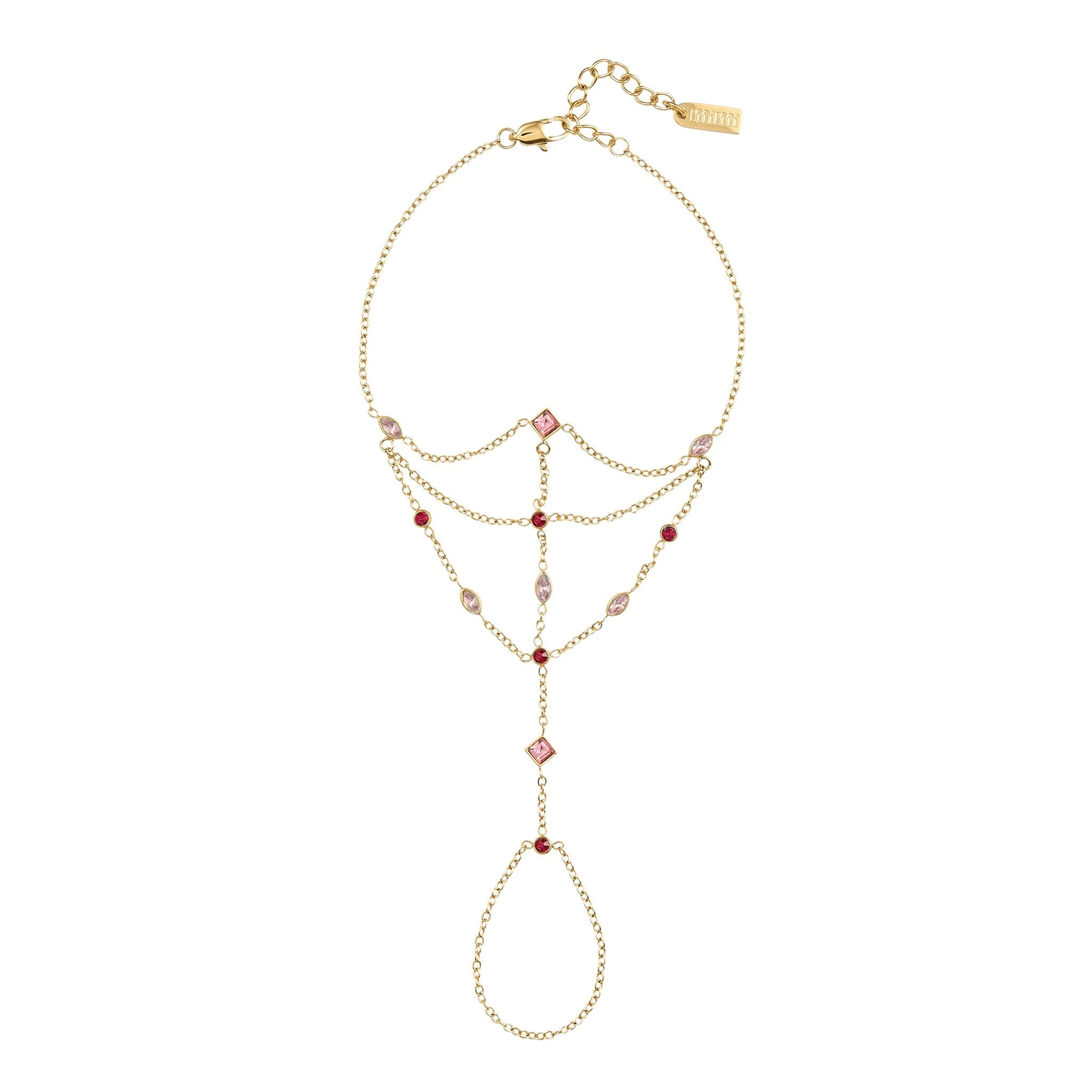 The Araminta, Kareena, Freya & Beatrice Gold Pink Stacking Set - Image 3