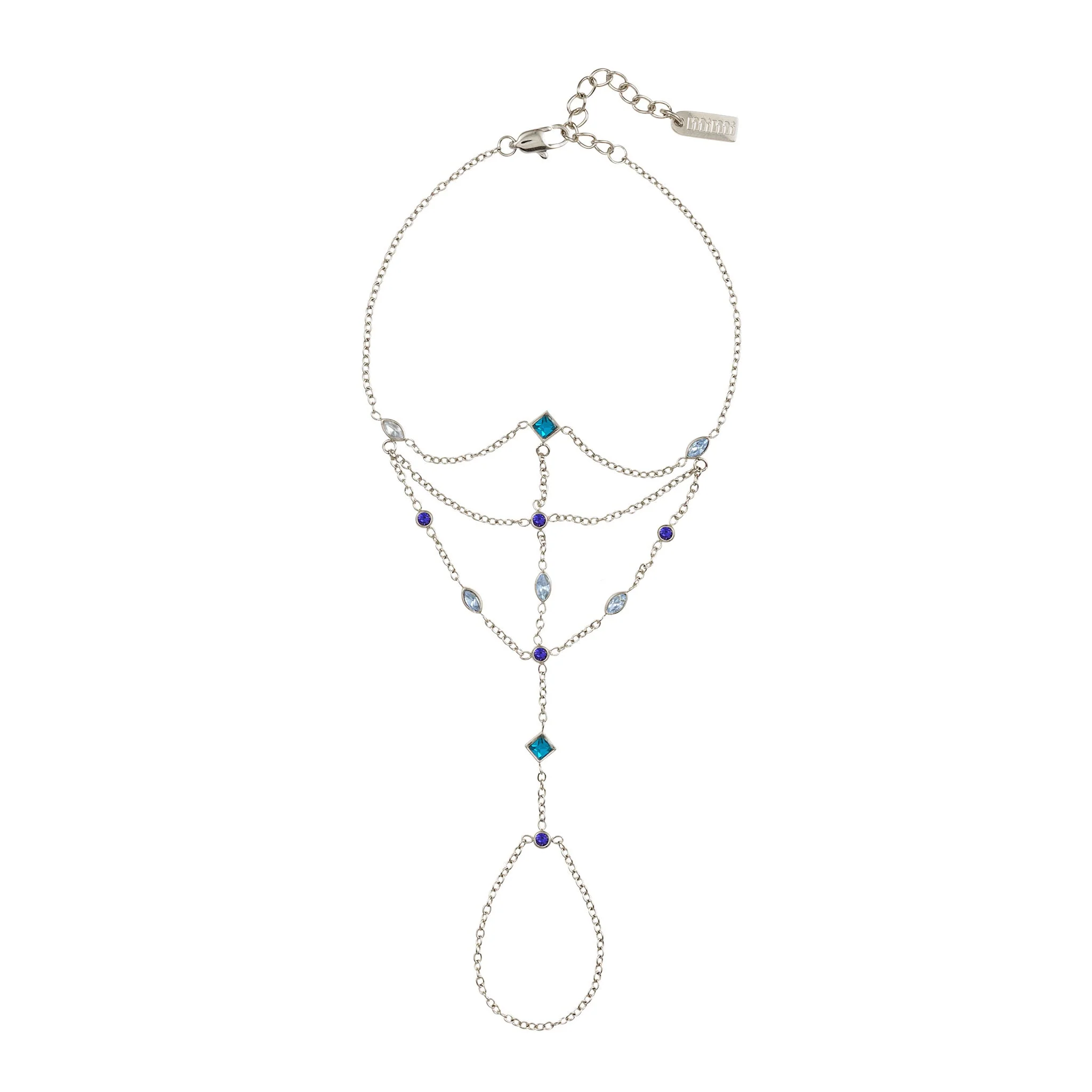 The Araminta, Kareena, Freya & Beatrice Silver Blue Stacking Set - Image 3