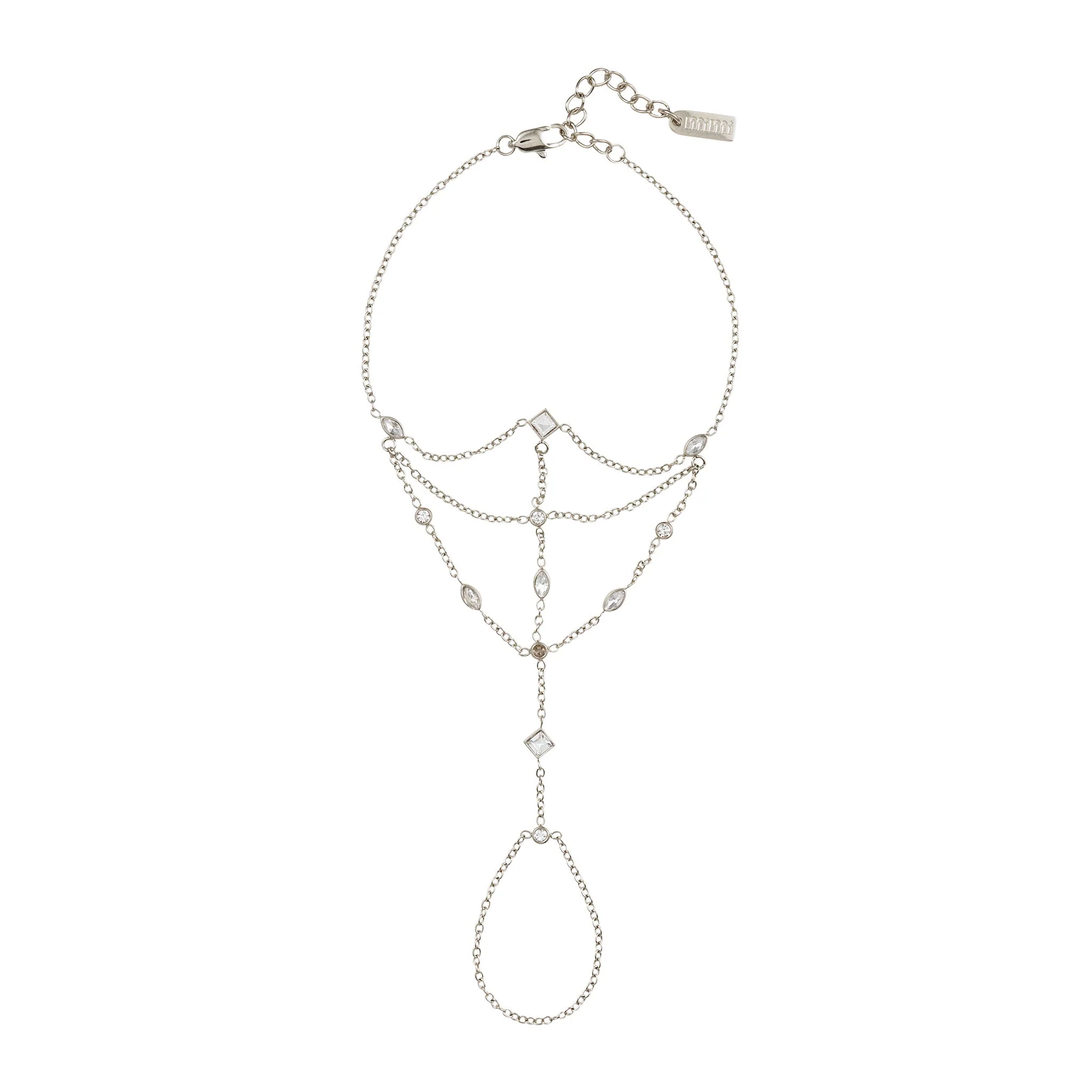 The Araminta, Kareena, Freya & Beatrice Silver Crystal Stacking Set - Image 3