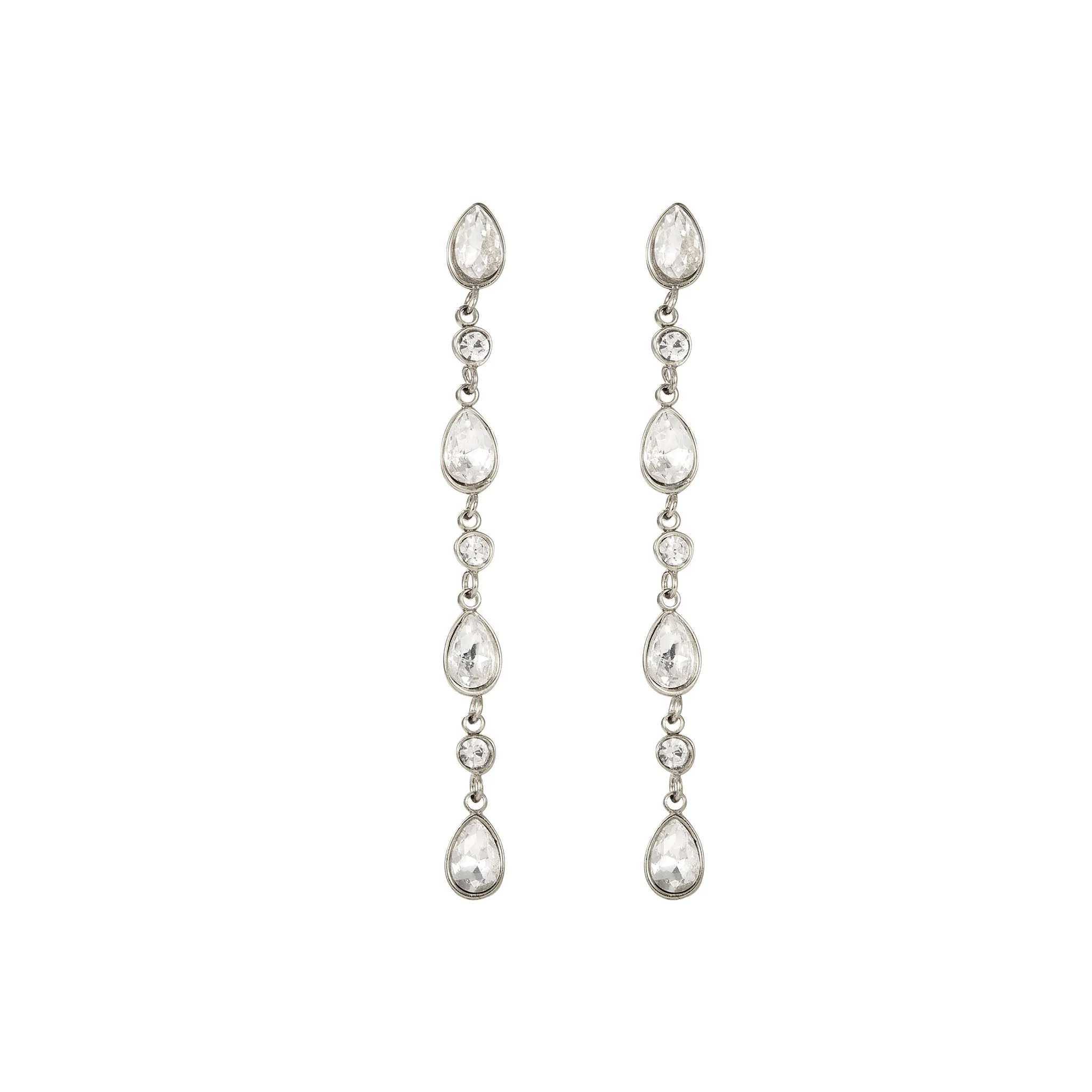 The Araminta, Kareena, Freya & Beatrice Silver Crystal Stacking Set - Image 4
