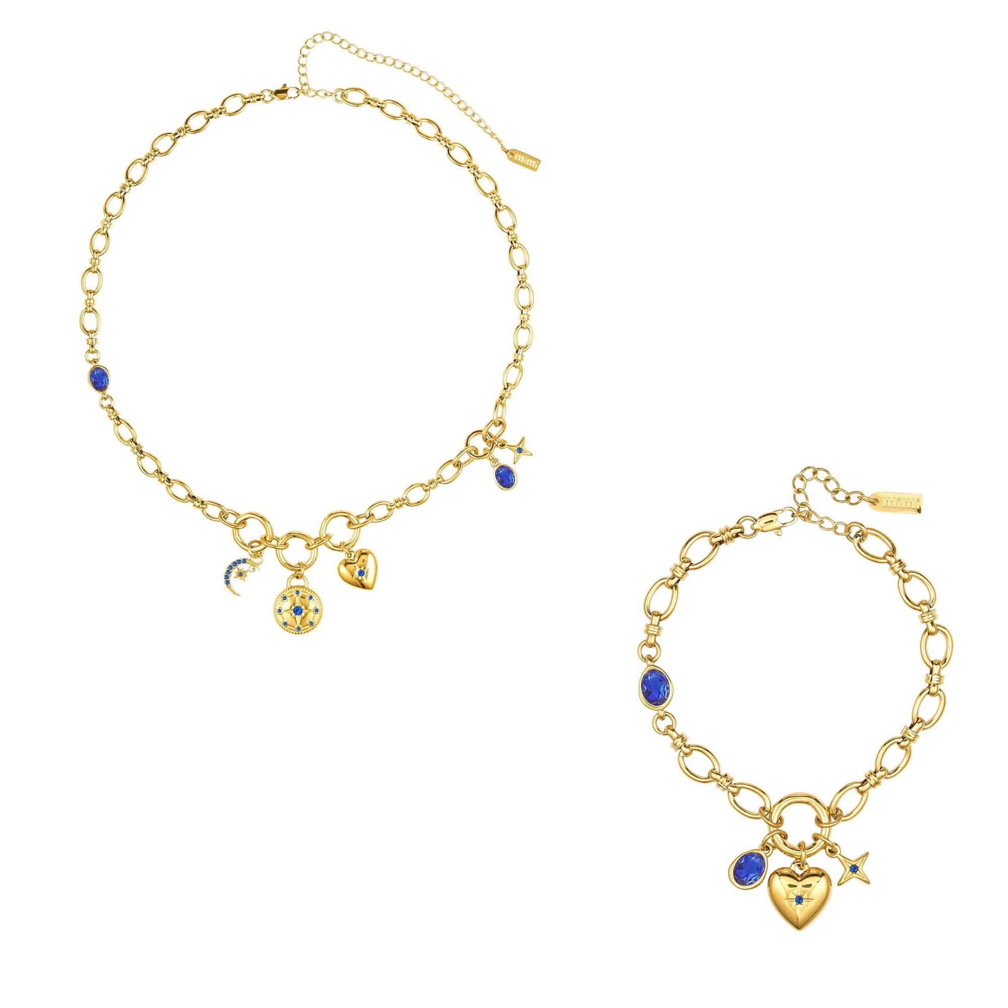 The Chloe & Charli Gold Blue Stacking Set