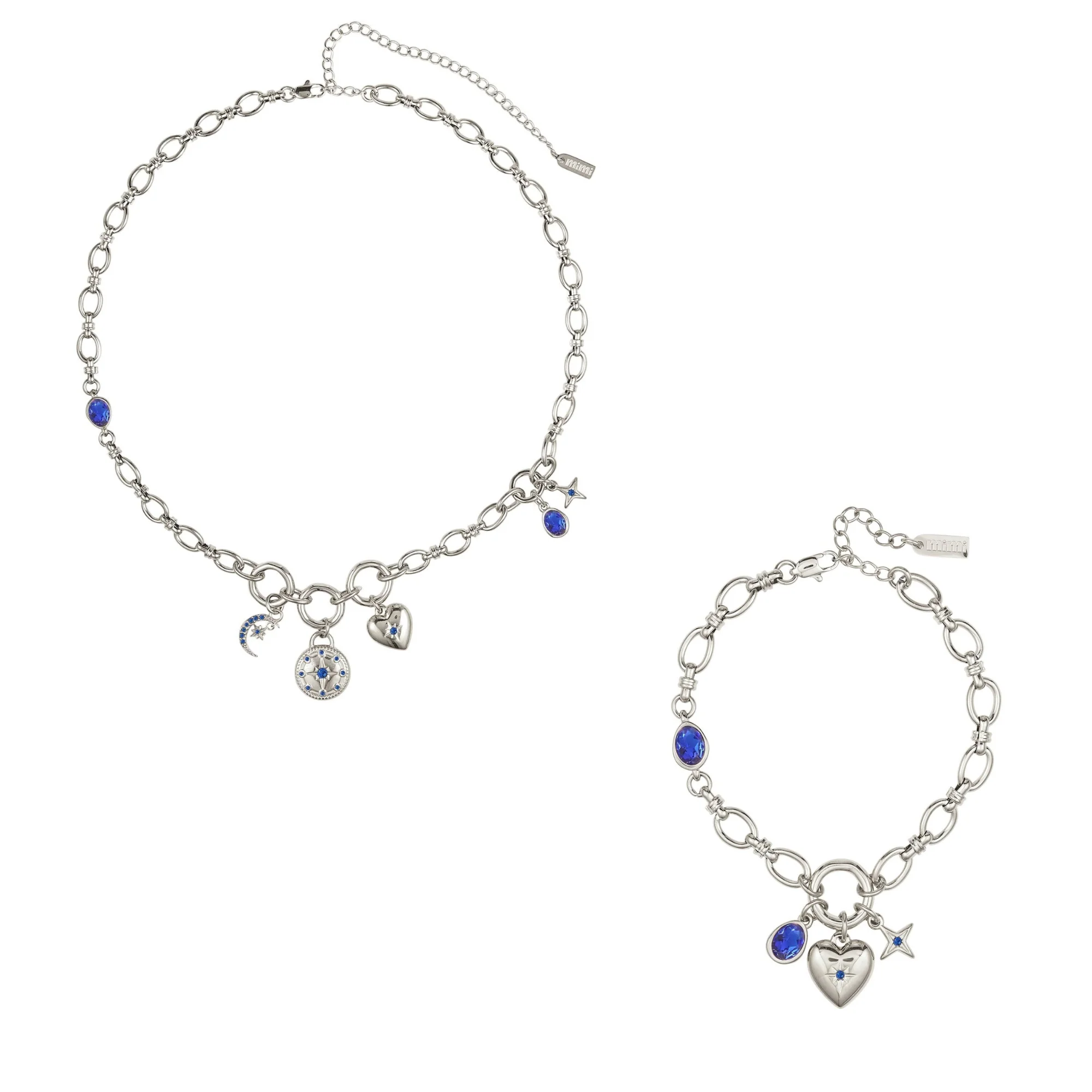 The Chloe & Charli Silver Blue Stacking Set