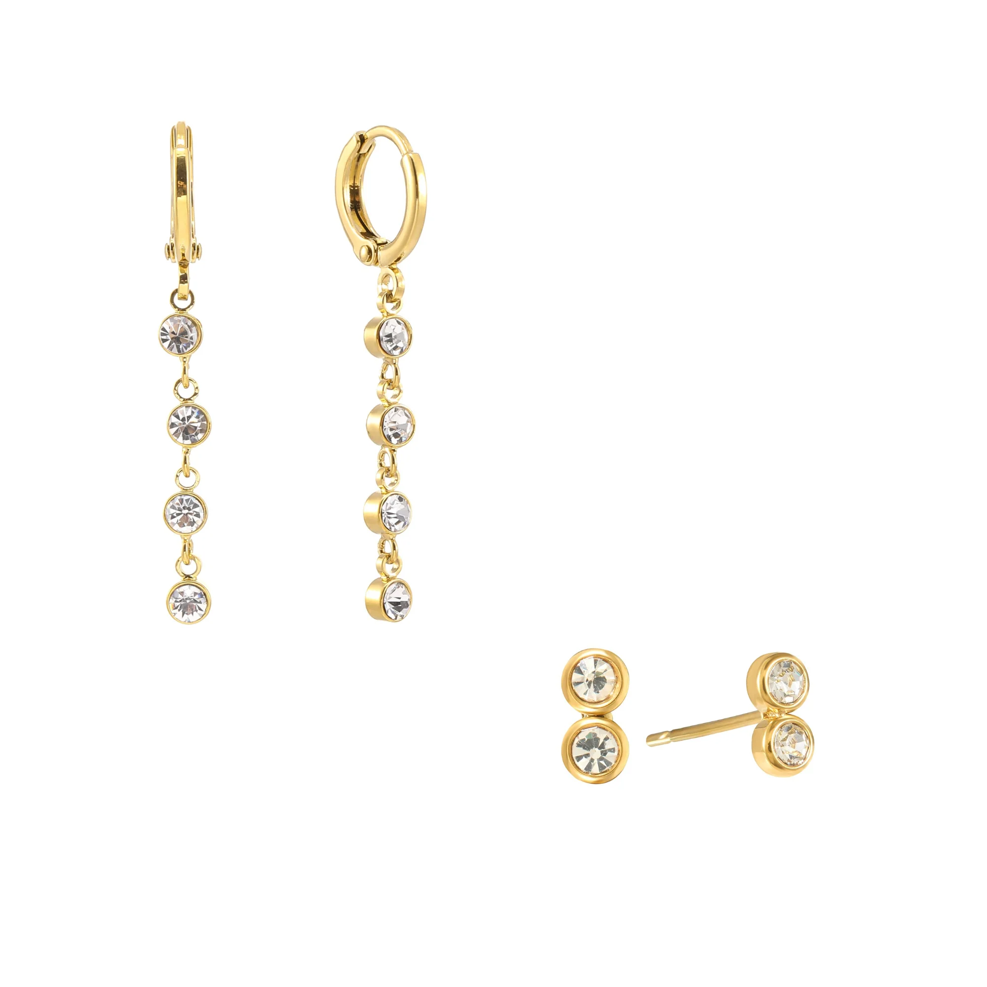 The Ellica & Molly Gold Crystal Stacking Set