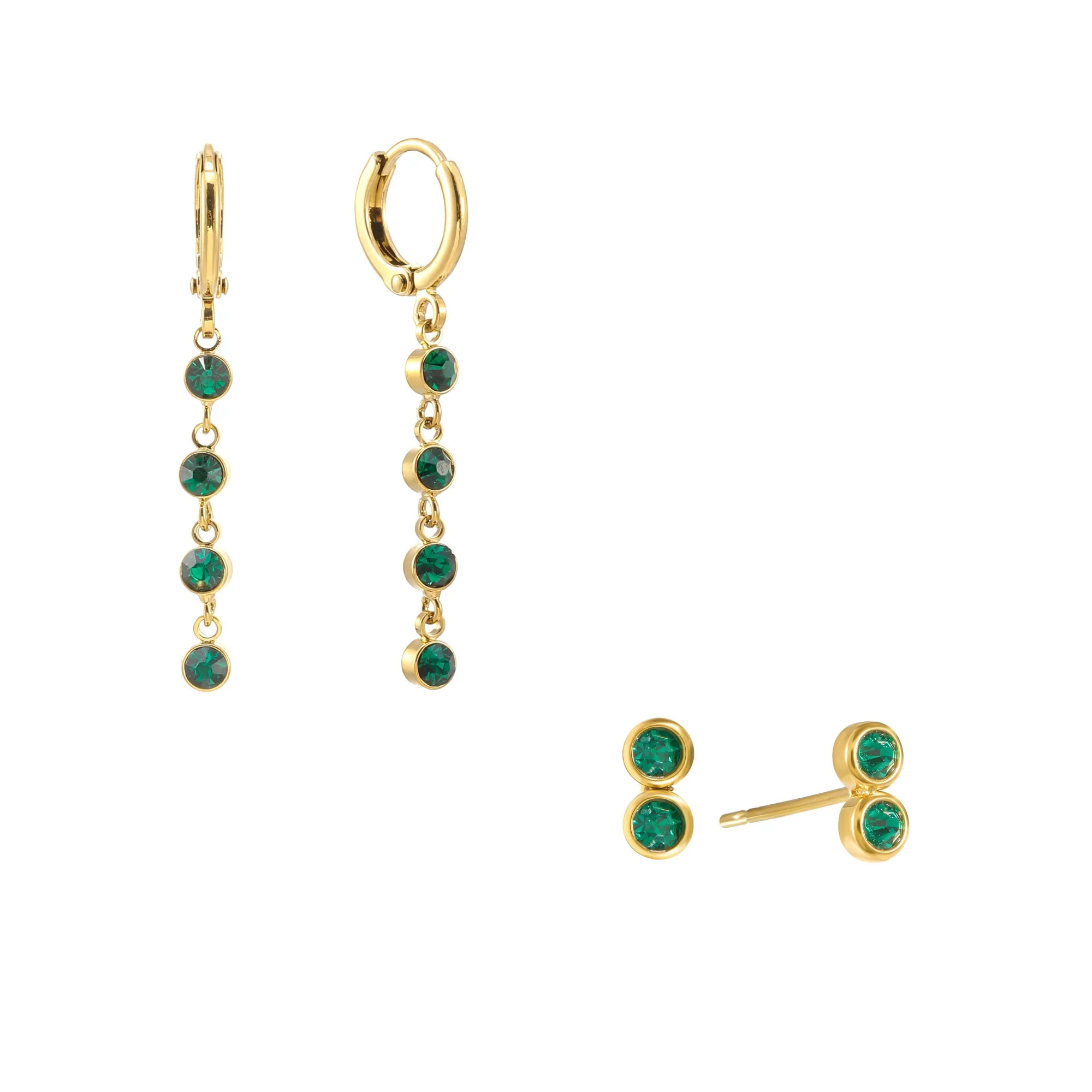 The Ellica & Molly Gold Green Stacking Set