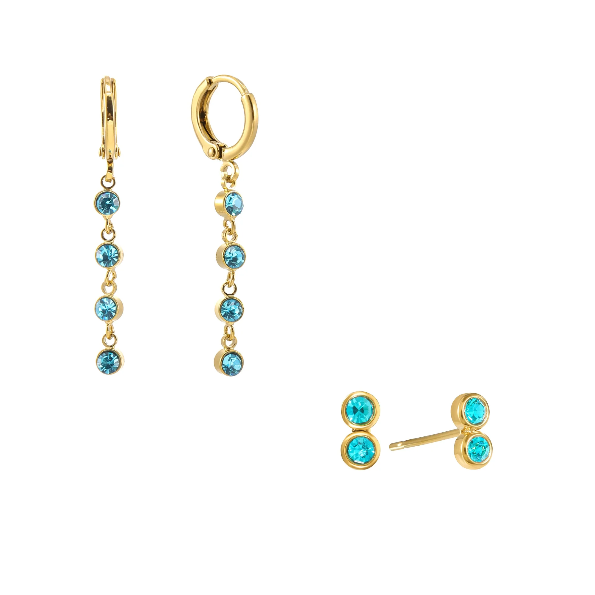 The Ellica & Molly Gold Turquoise Stacking Set