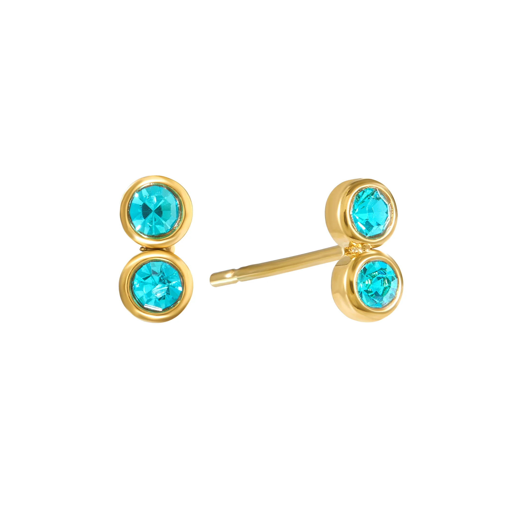Molly Gold Turquoise Stud Earrings