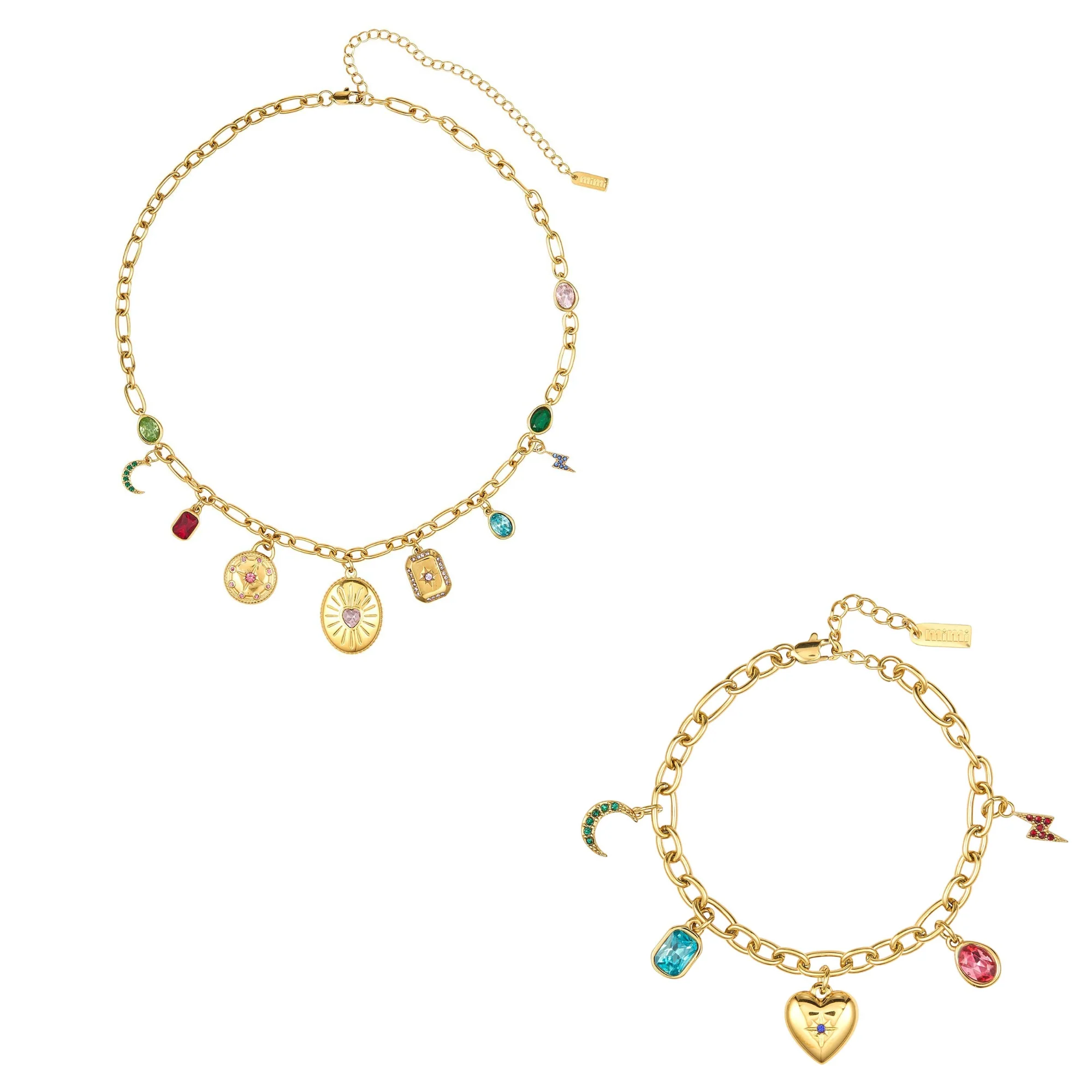 The Etalie & Daisy Gold Rainbow Stacking Set