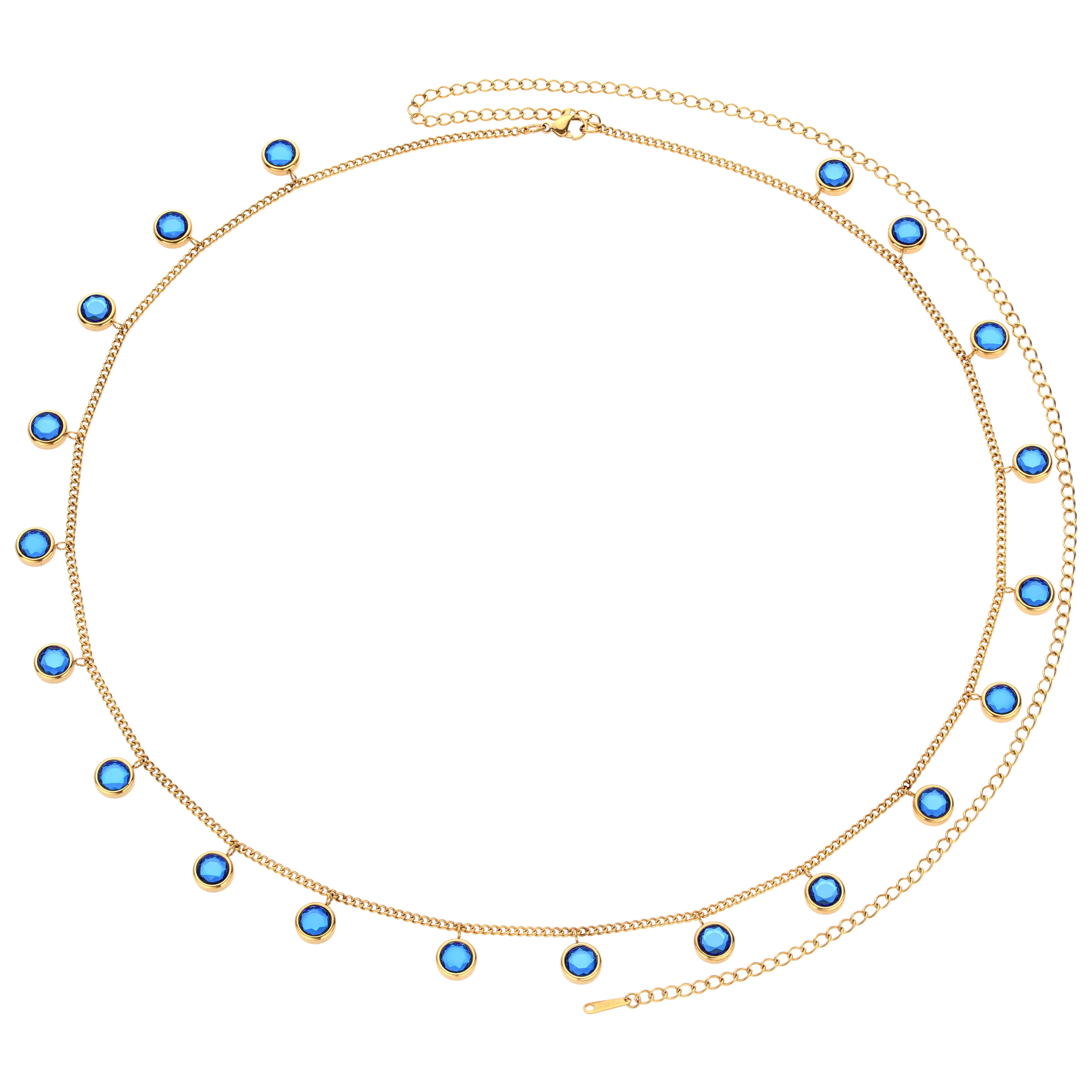 Ivy Gold Blue Belly Chain