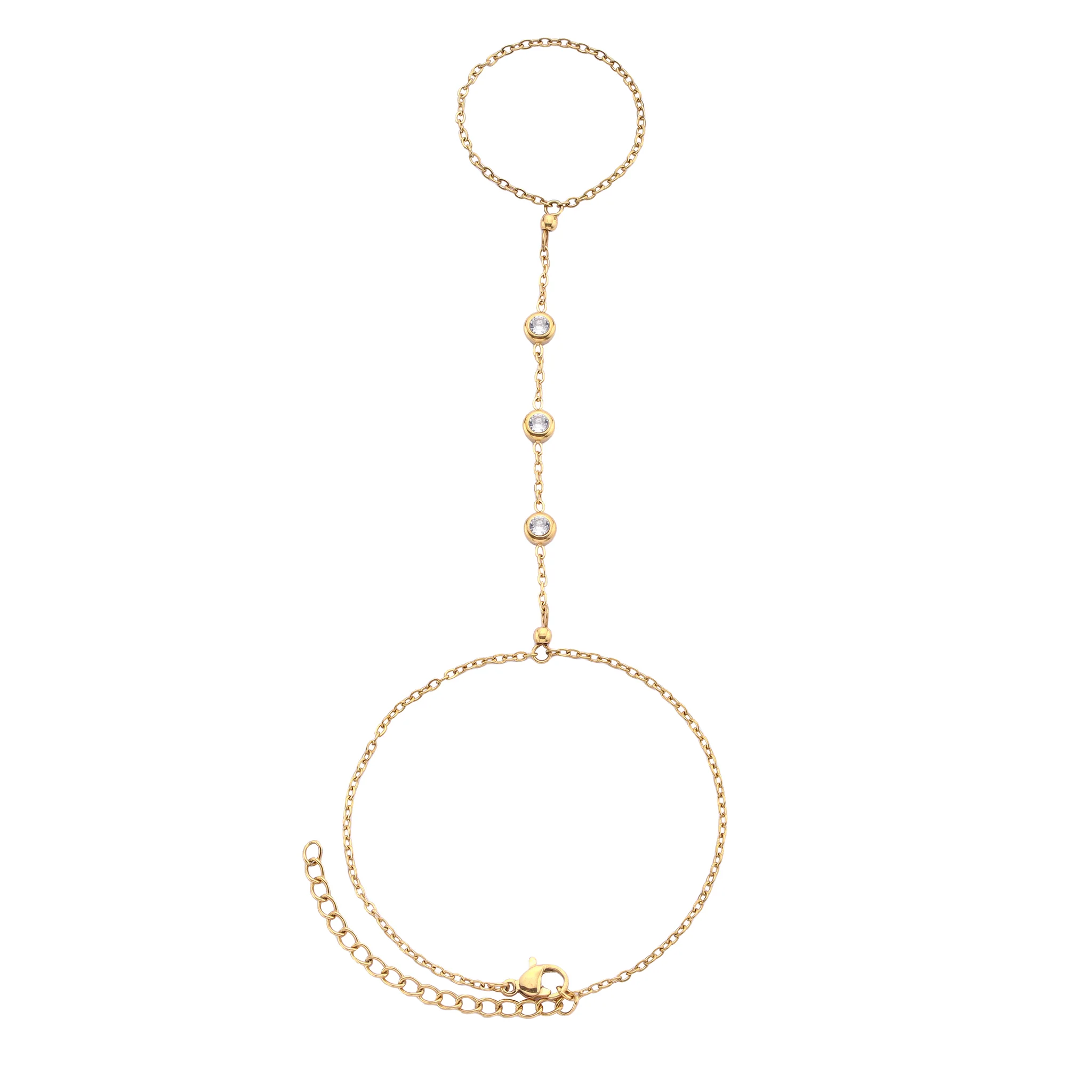 Madeleine Gold Crystal Hand Chain