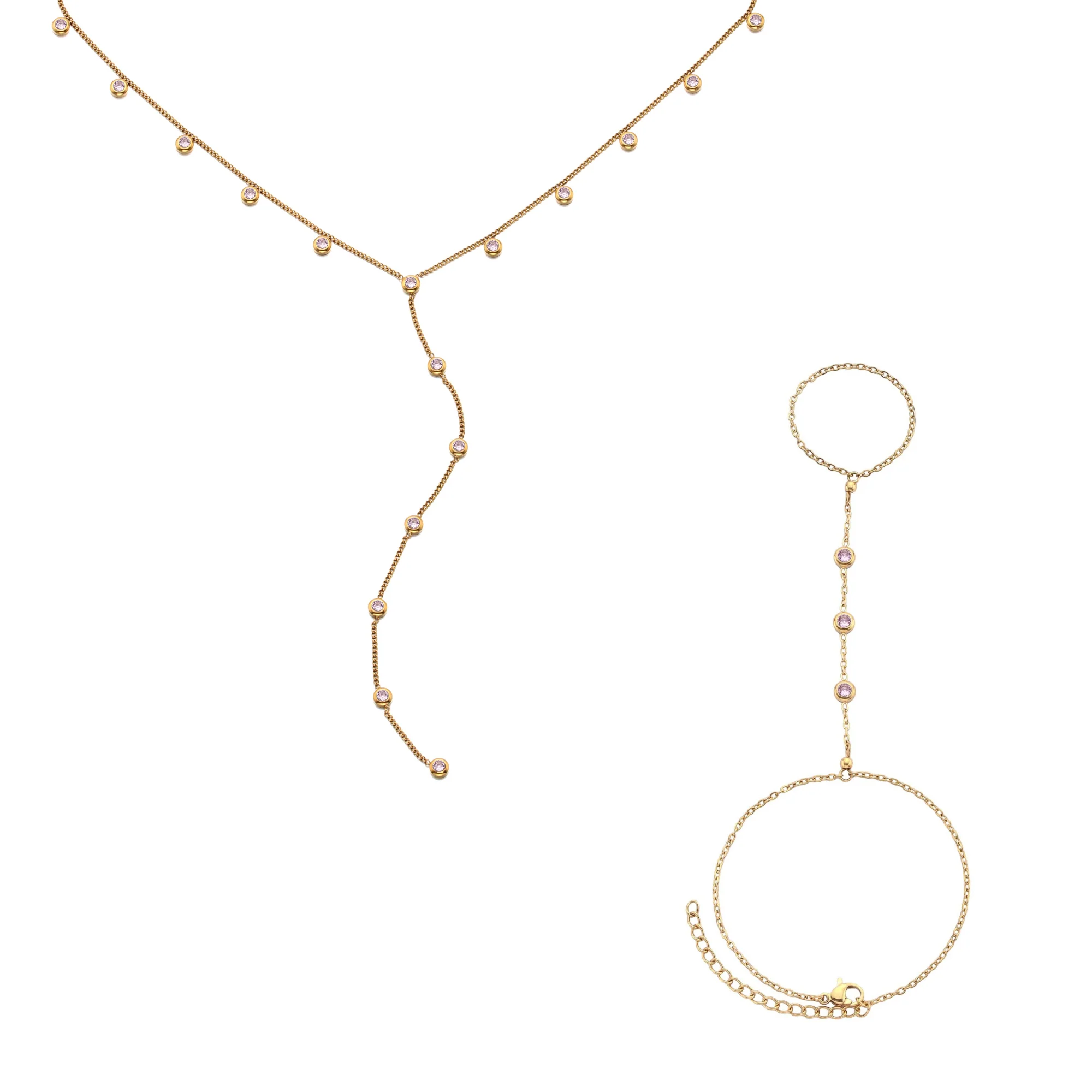 The India & Madeleine Gold Pink Stacking Set