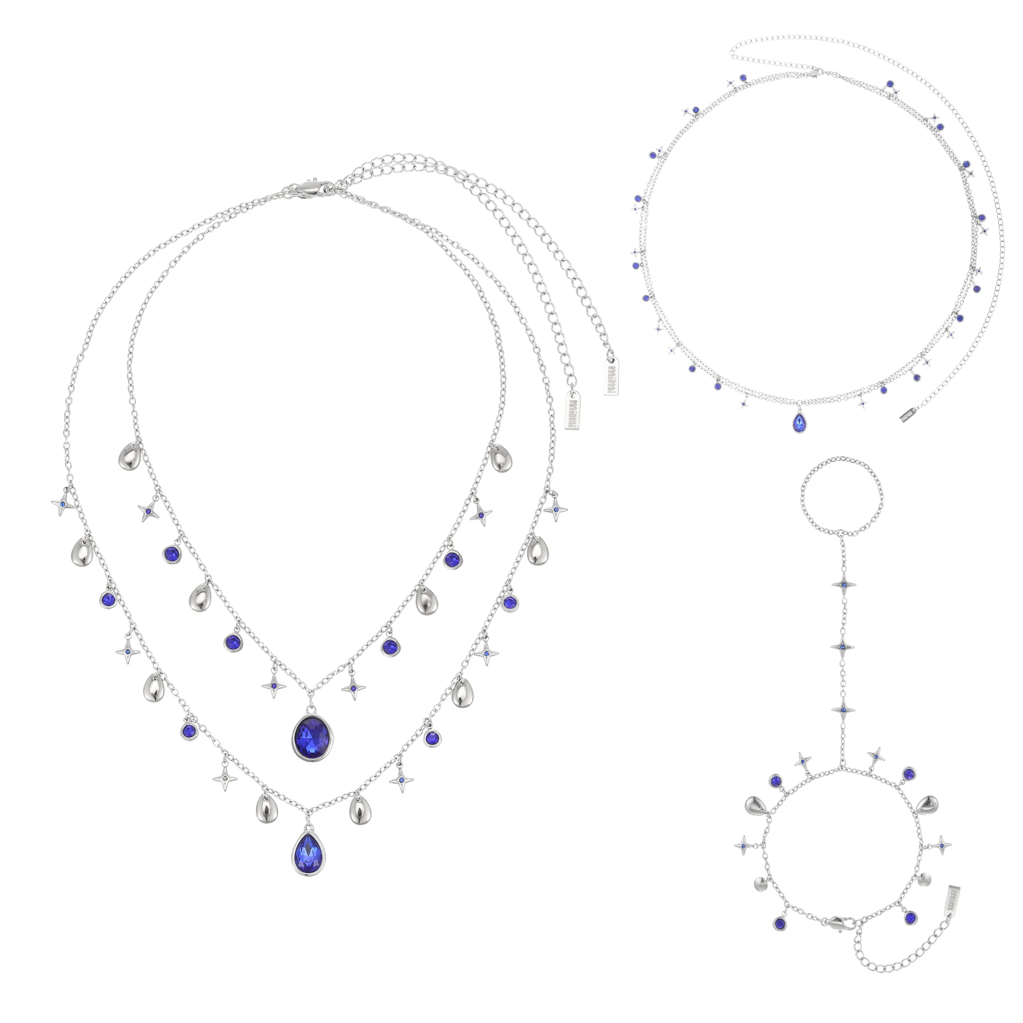 The Kezia, Florence, Lara & Ariella Silver Blue Stacking Set