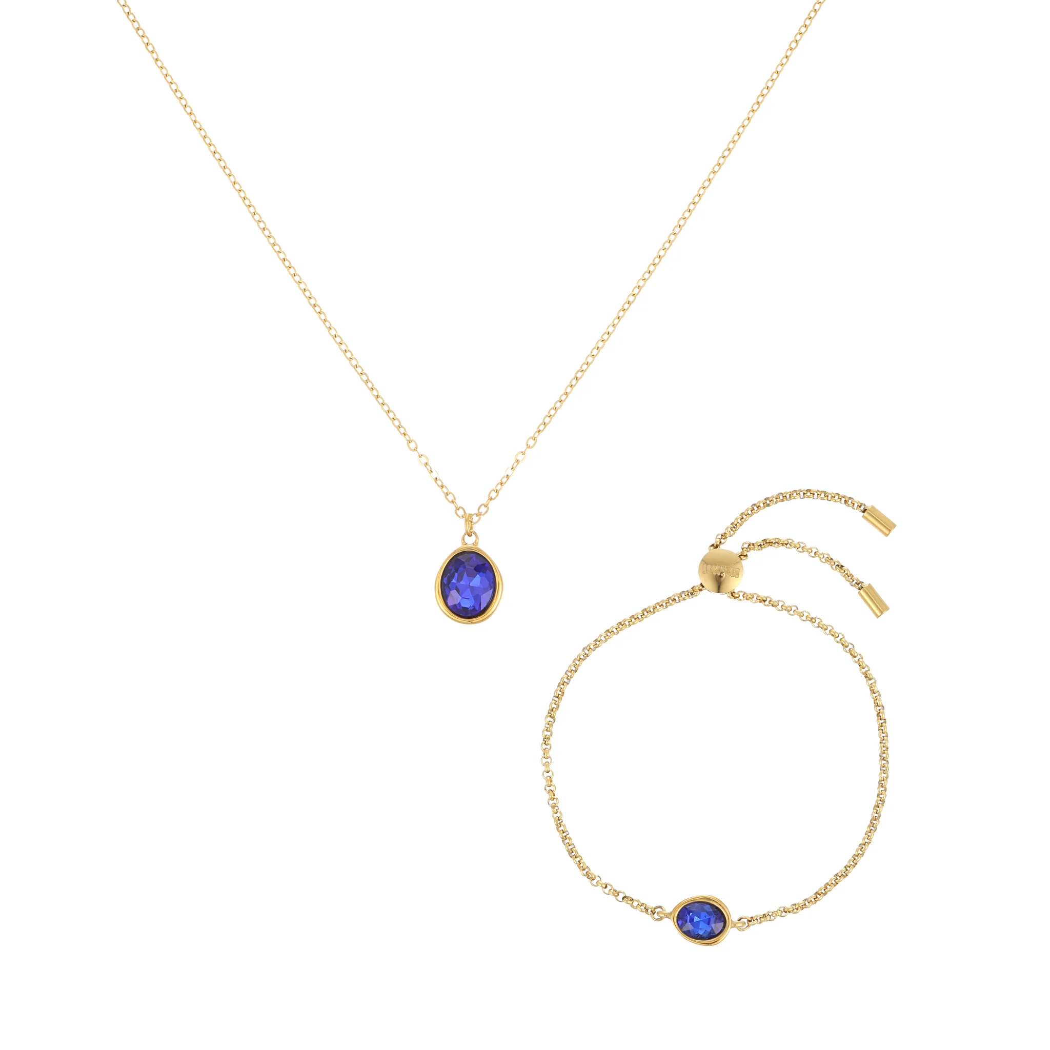 The Maddie & Nancy Gold Blue Stacking Set