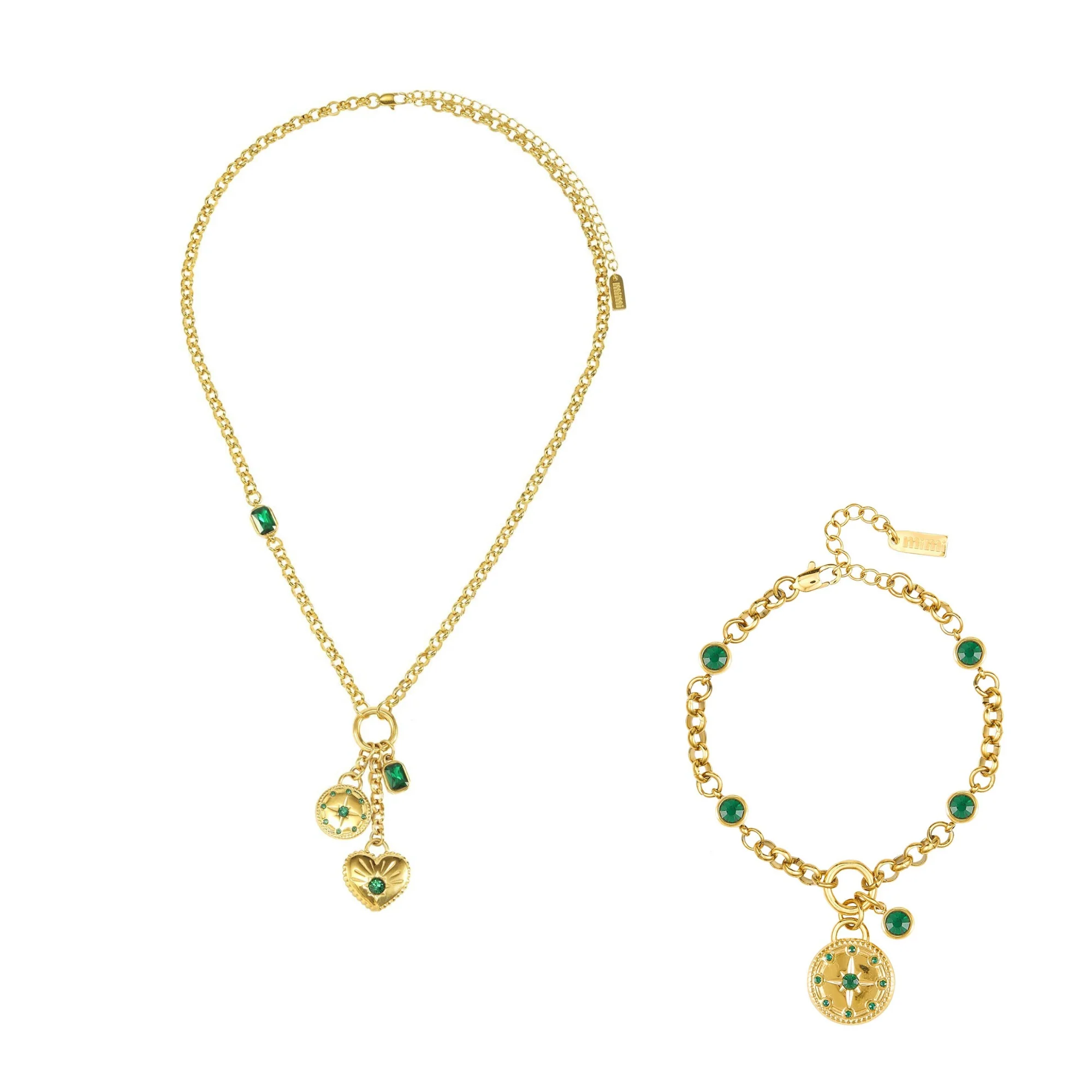 The Olive & Gigi Gold Green Stacking Set
