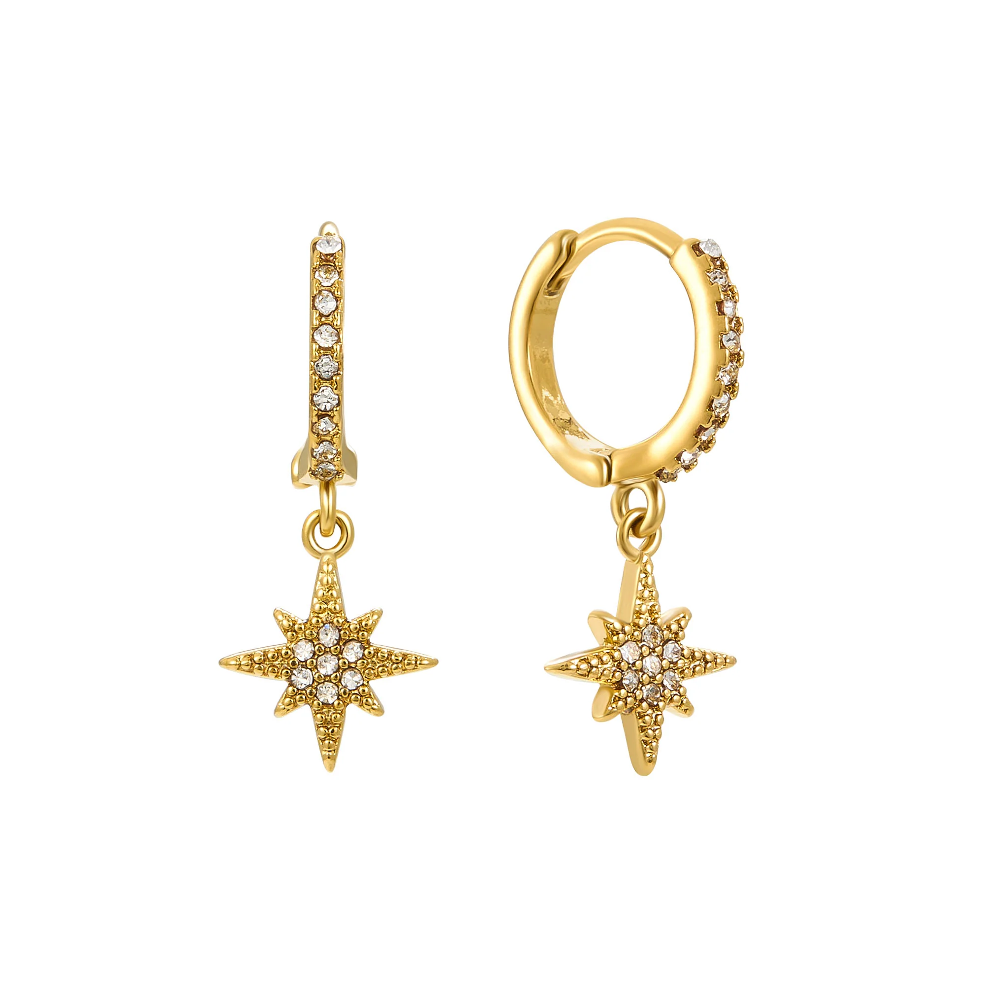 The Romilly, Cosima Huggie & Cosima Stud Gold Crystal Stacking Set - Image 3