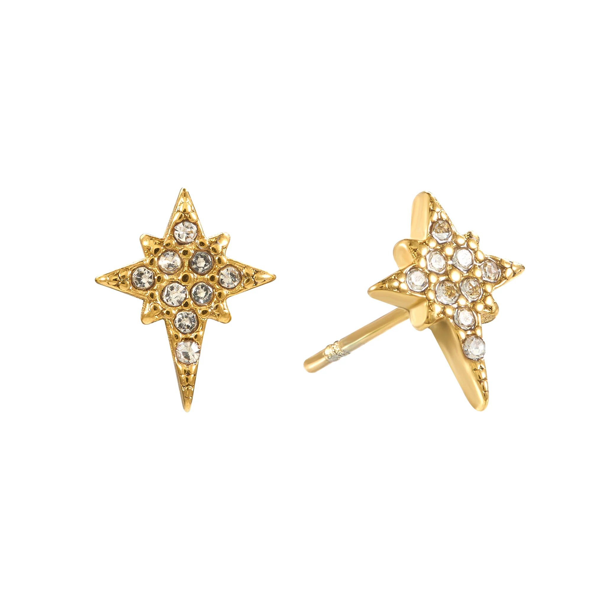 The Romilly, Cosima Huggie & Cosima Stud Gold Crystal Stacking Set - Image 4
