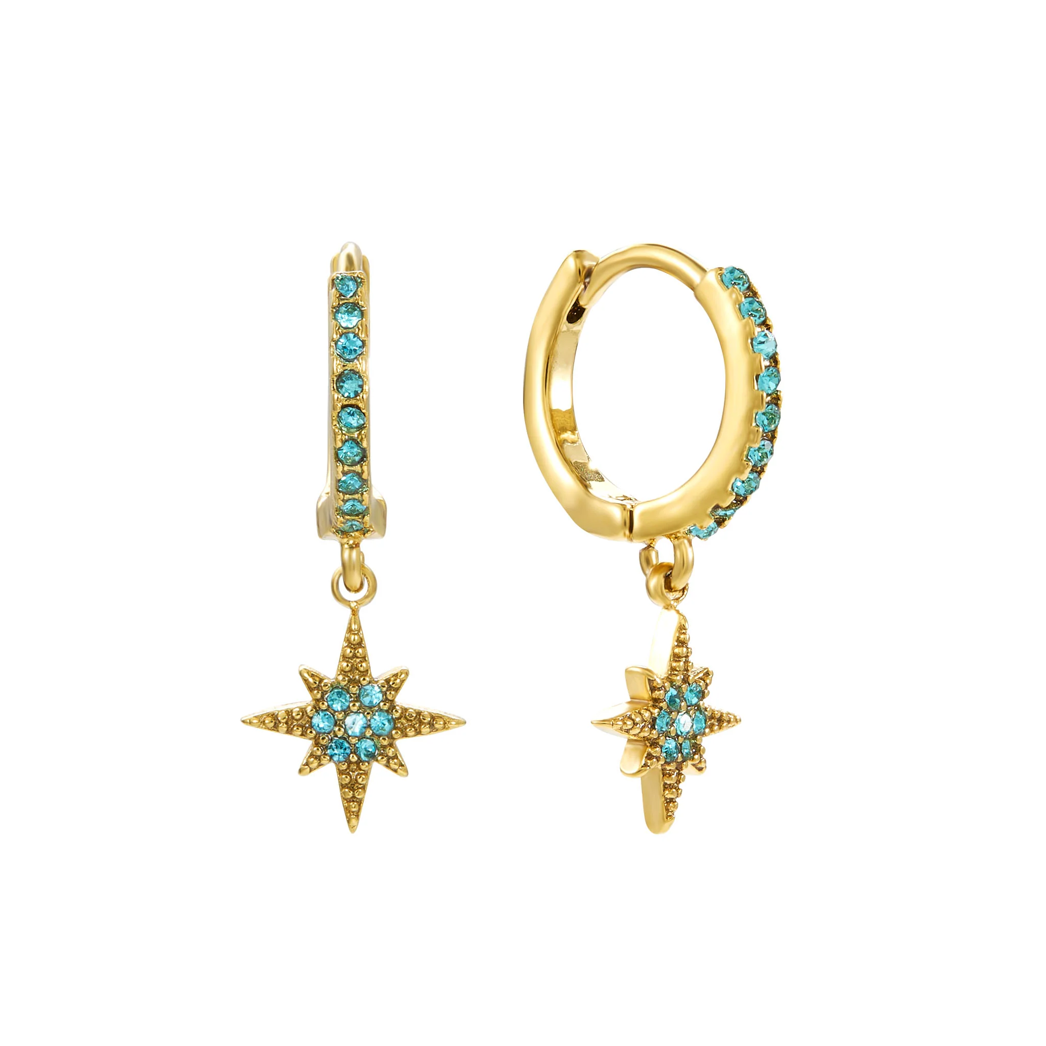 The Romilly, Cosima Huggie & Cosima Stud Gold Turquoise Stacking Set - Image 3