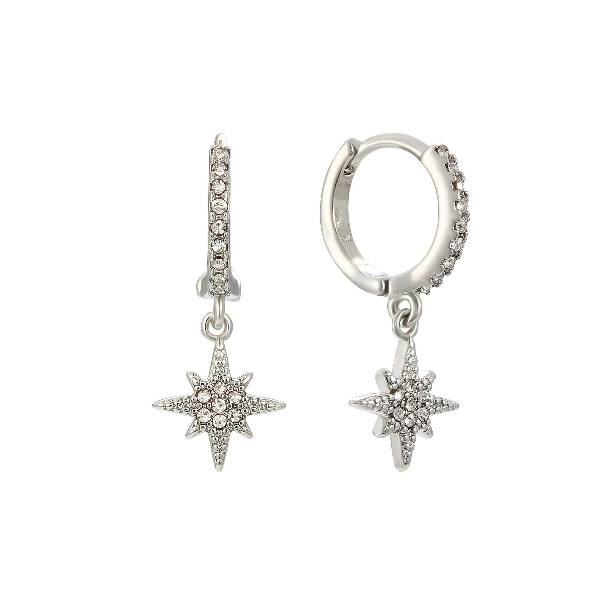 The Romilly, Cosima Huggie & Cosima Stud Silver Crystal Stacking Set - Image 3