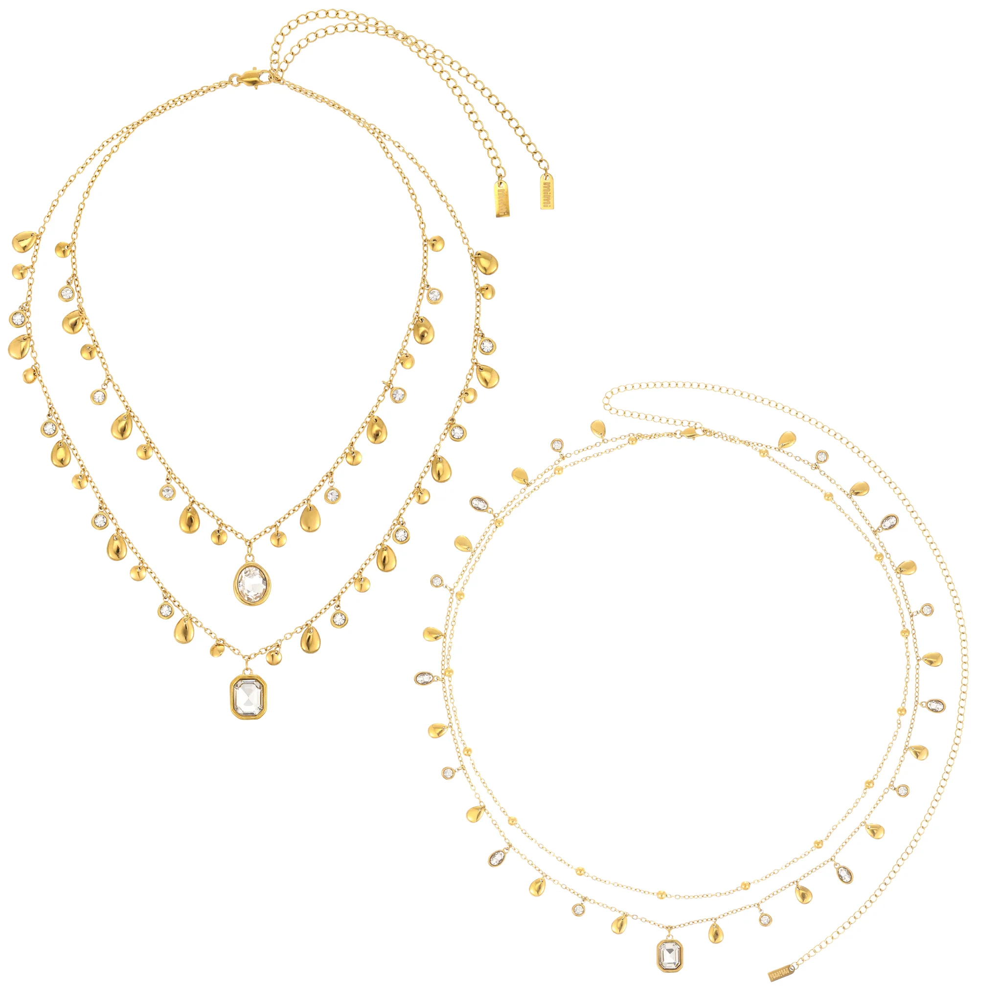 The Savannah, Anais & Ysabelle Gold Crystal Stacking Set
