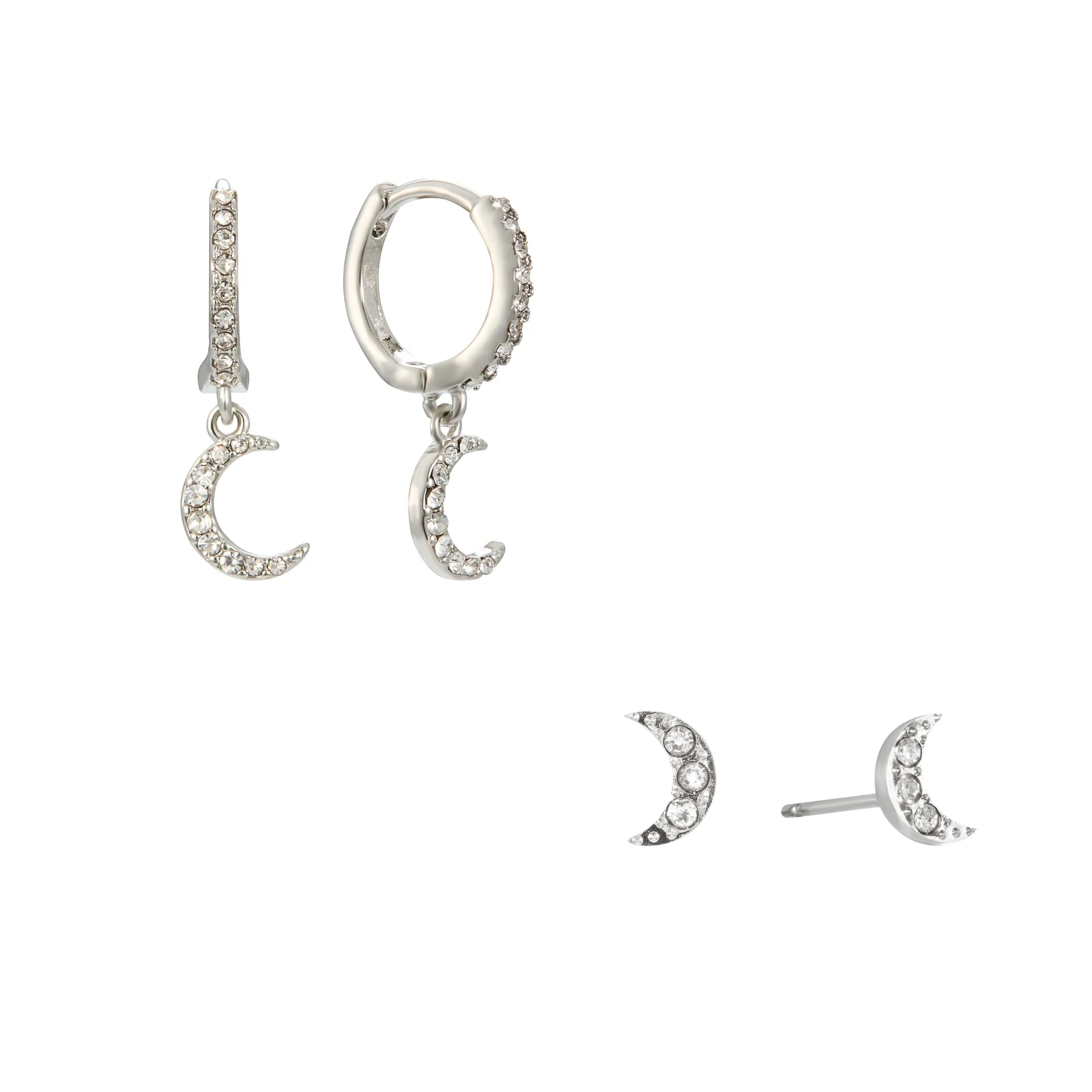 The Tori & Harriet Silver Crystal Stacking Set