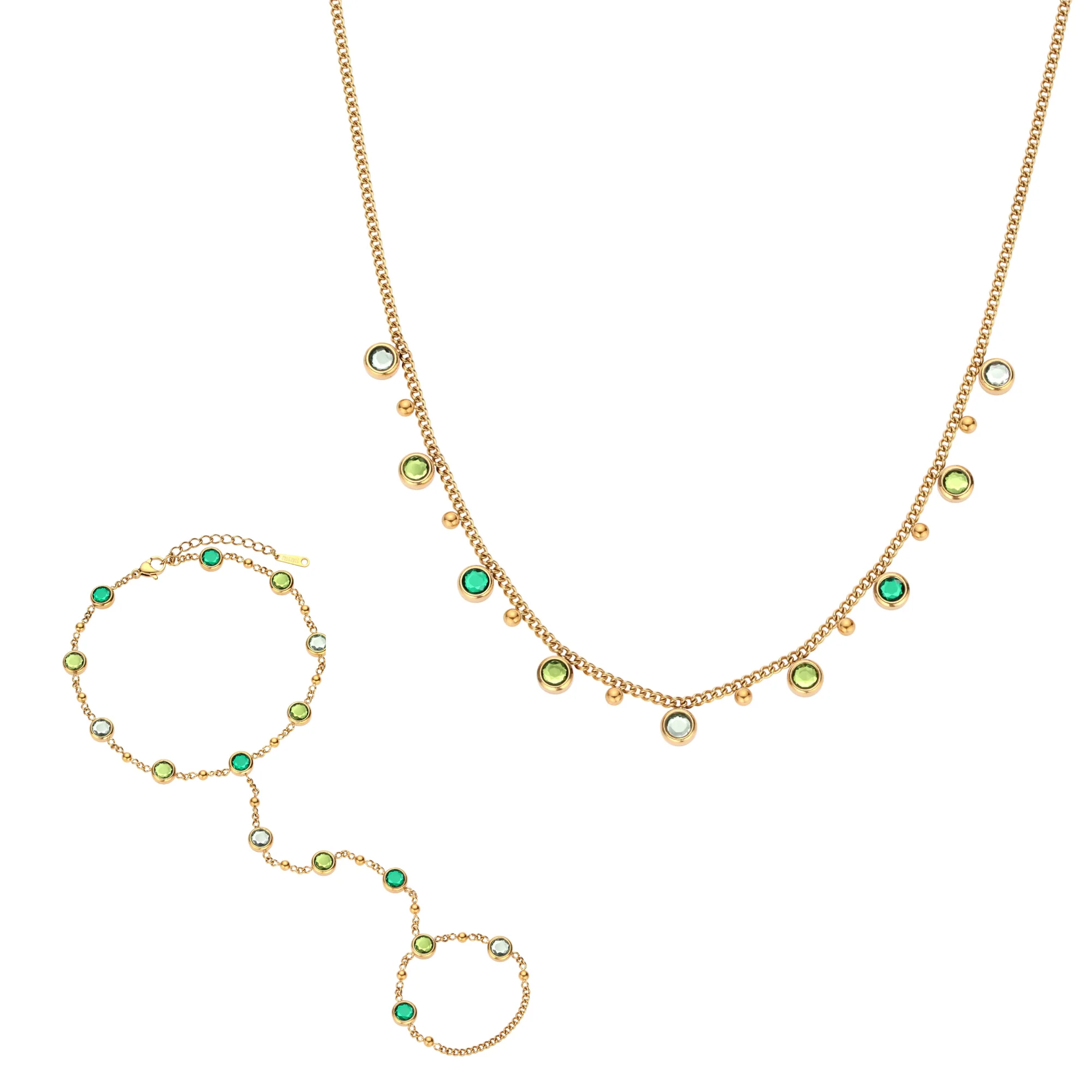 The Tshenolo & Grace Gold Green Stacking Set